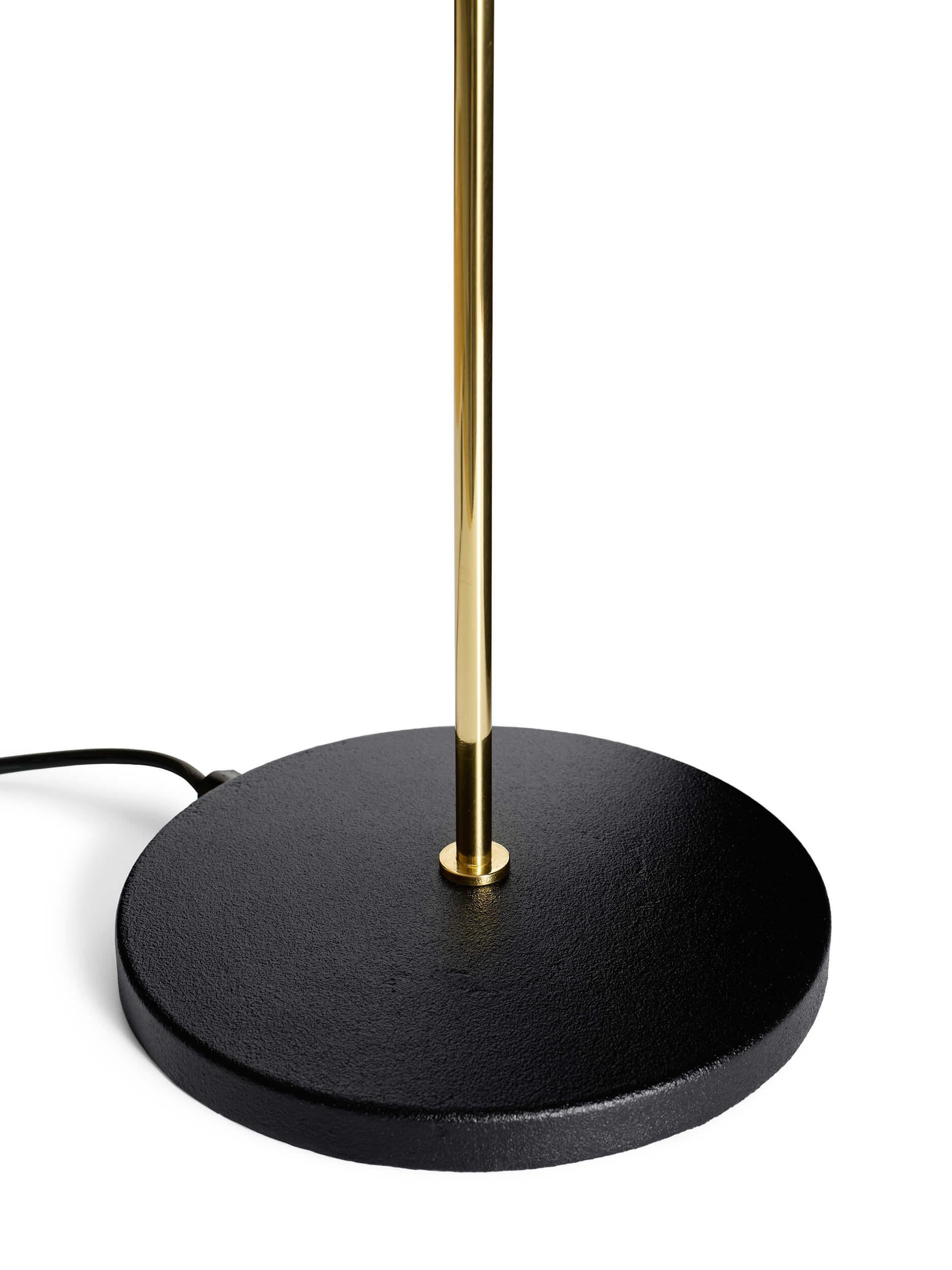 For Sale: Brown (0580T - Brass Finish) Azucena Imbuto Floor Lamp in Black Cone by Luigi Caccia Dominioni 3