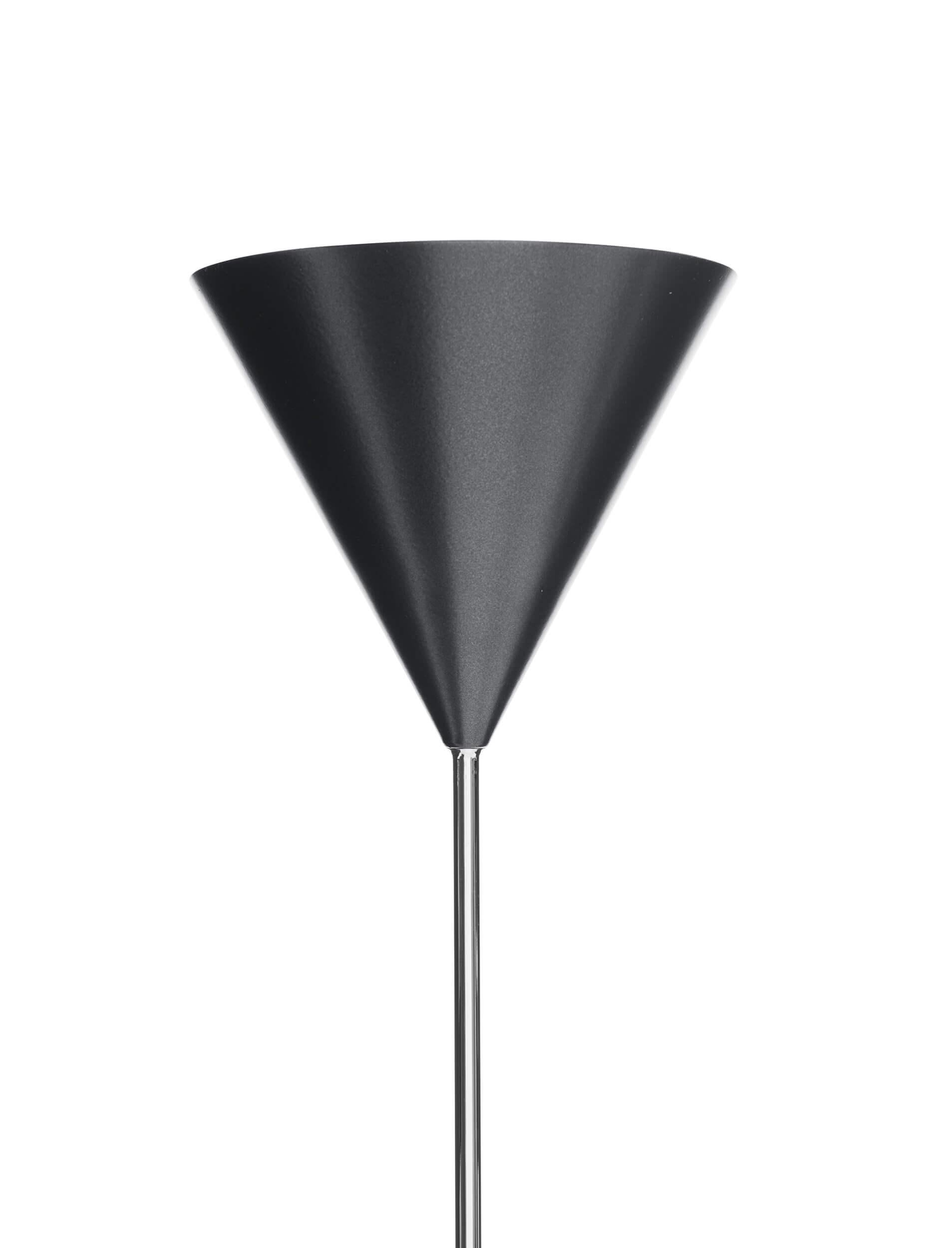 For Sale: Gray (0600C - Chromed finish) Azucena Imbuto Floor Lamp in Black Cone by Luigi Caccia Dominioni 2