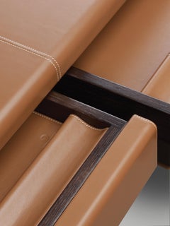 Promemoria Ernest Writing Desk in Leather and Wood by Romeo Sozzi