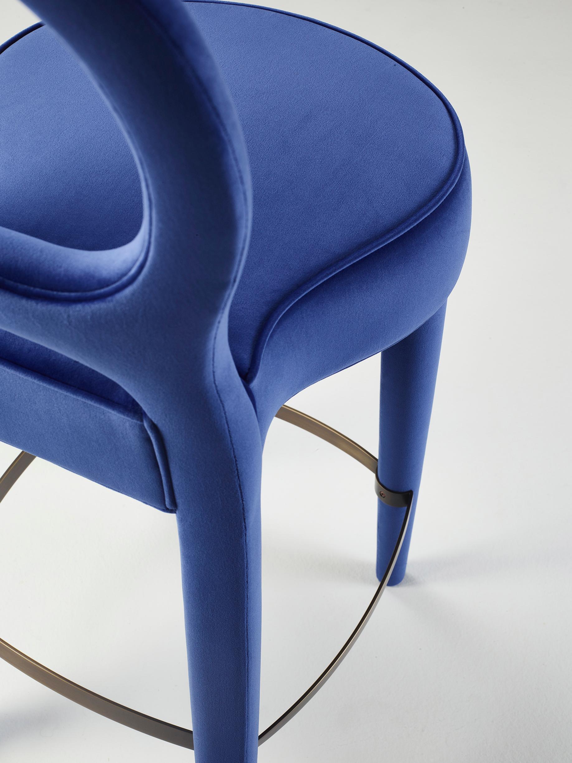 For Sale: Blue (rainbow 3.jpg) Promemoria Bilou Bilou Stool Covered in Fabric by Romeo Sozzi 3