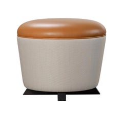 Pouf Promemoria en bois et tissu de Romeo Sozzi