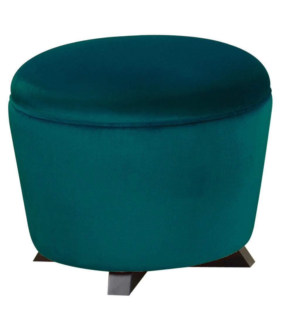 For Sale: Green (green hornet 9.jpg) Promemoria Coccolone Pouf in Wood and Fabric by Romeo Sozzi