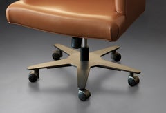 Promemoria Isotta Office Armchair in Leather and Dark Bronze by Romeo Sozzi