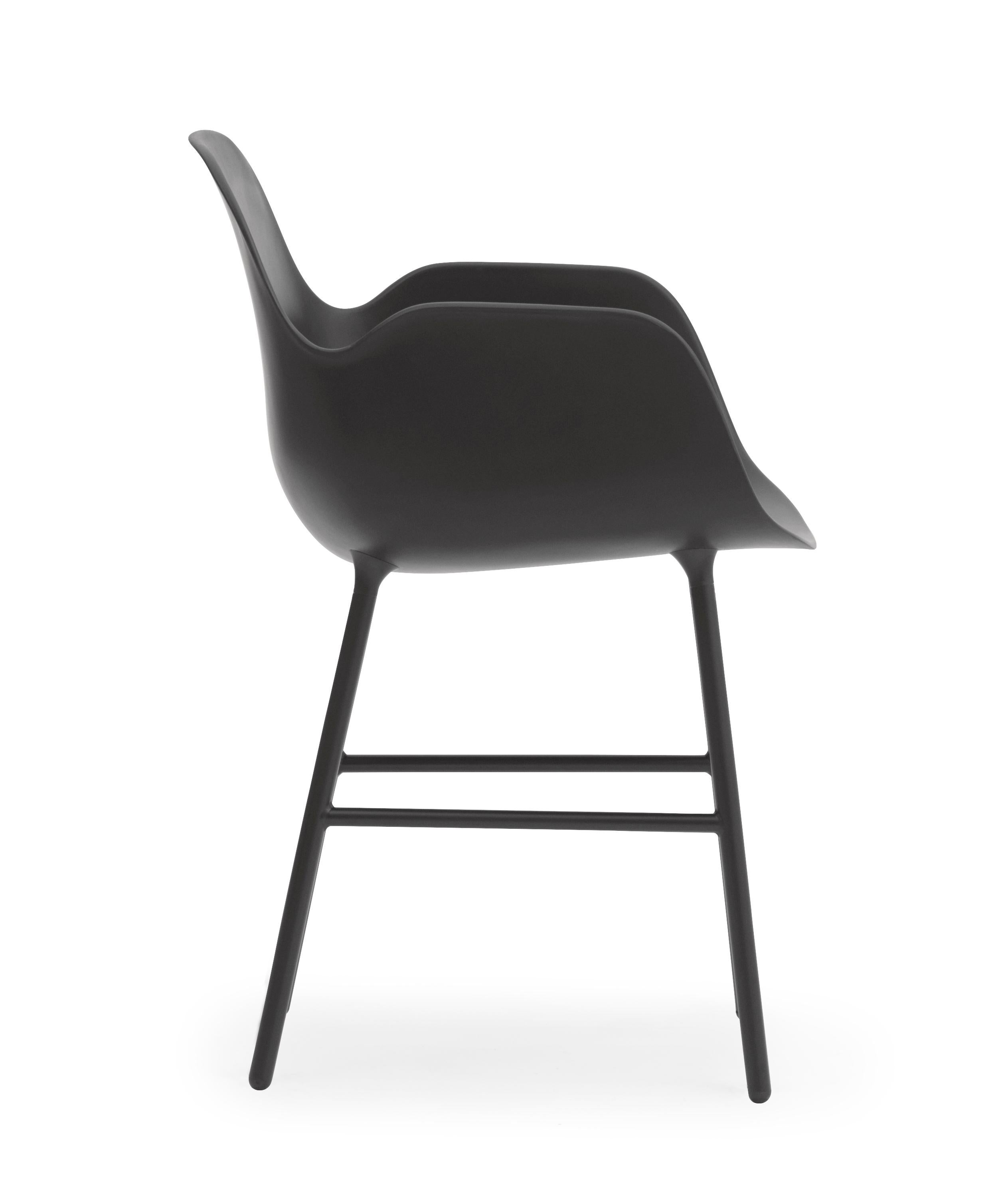 For Sale: Black (Form Black) Normann Copenhagen Form Armchair in Steel by Simon Legald 3