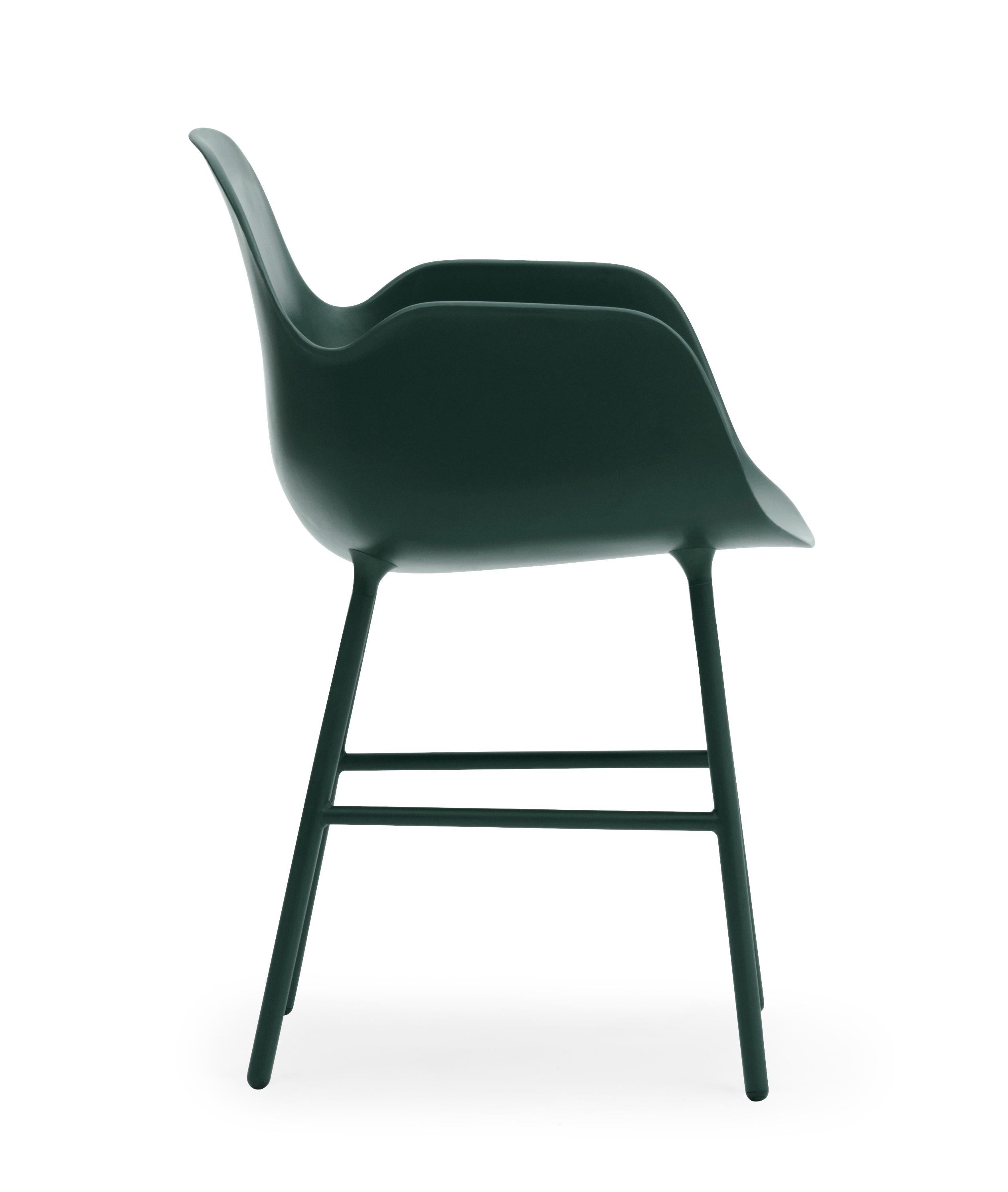 For Sale: Green (Form Green) Normann Copenhagen Form Armchair in Steel by Simon Legald 3