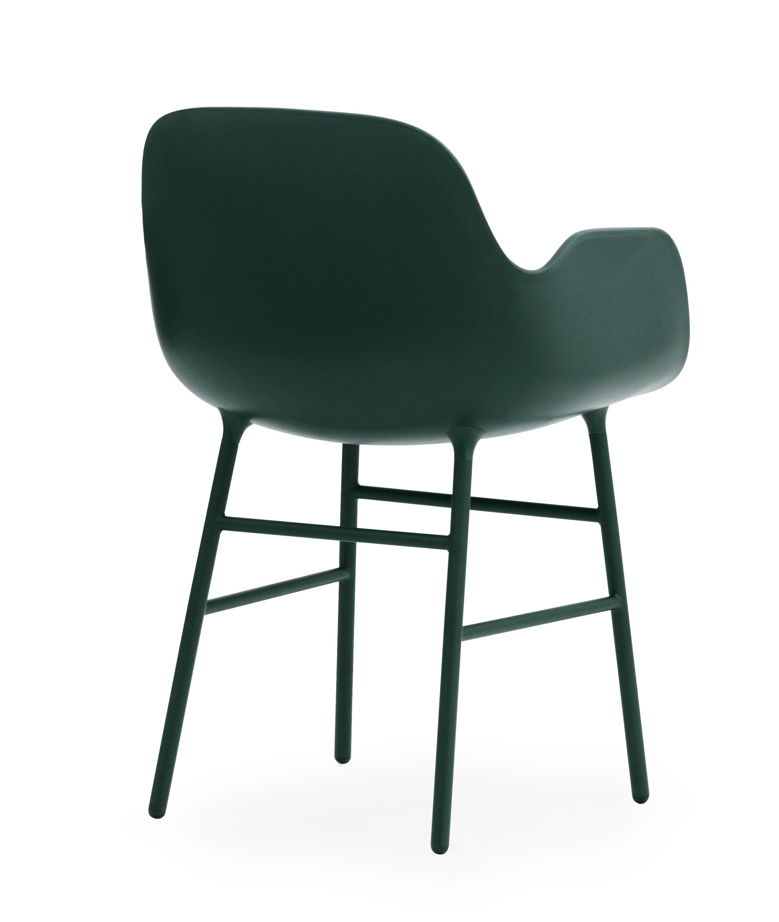 For Sale: Green (Form Green) Normann Copenhagen Form Armchair in Steel by Simon Legald 4