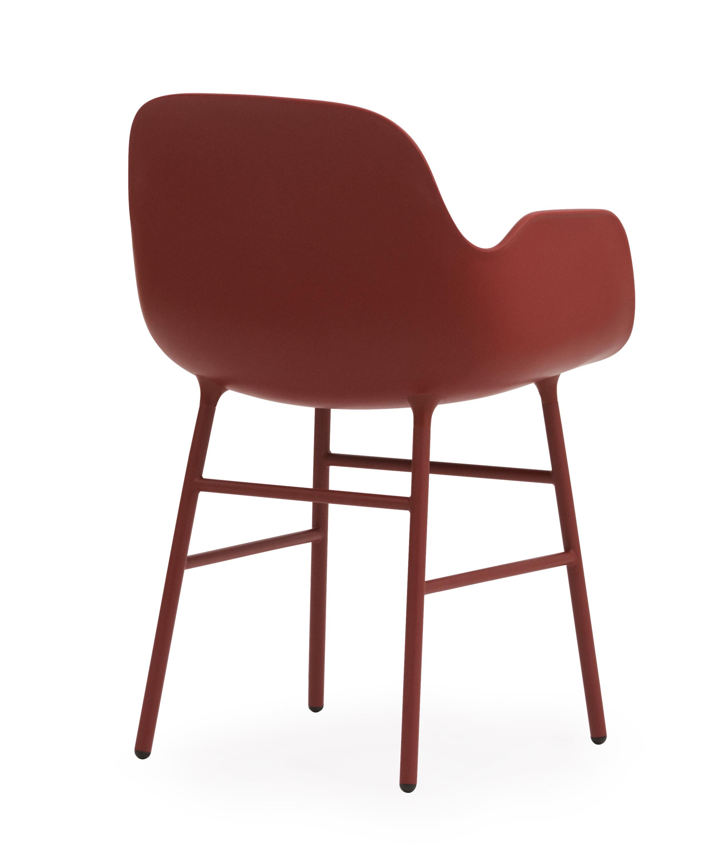 For Sale: Red (Form Red) Normann Copenhagen Form Armchair in Steel by Simon Legald 4
