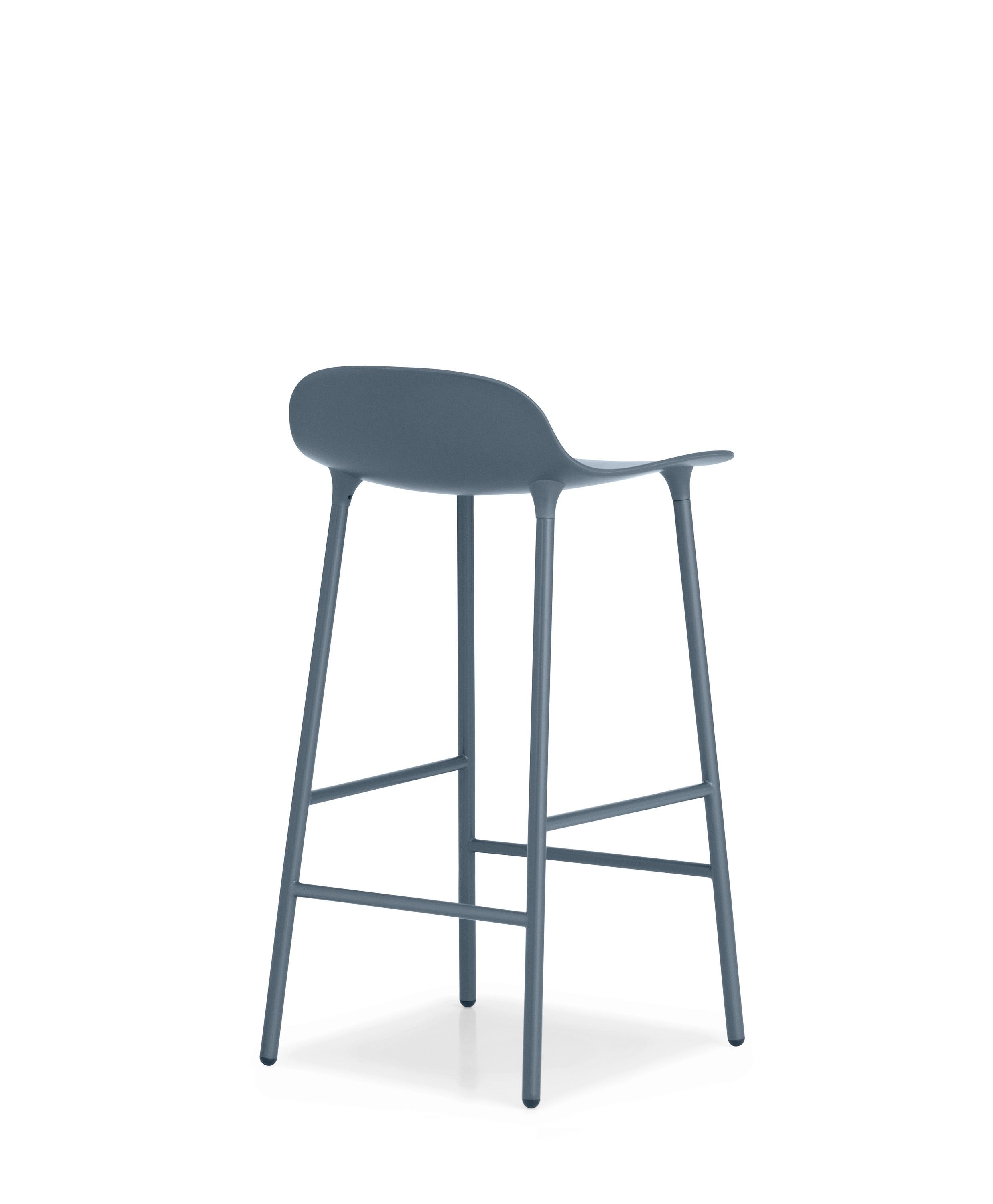 For Sale: Blue (Form Blue) Normann Copenhagen Form Counter Stool in Steel by Simon Legald 4