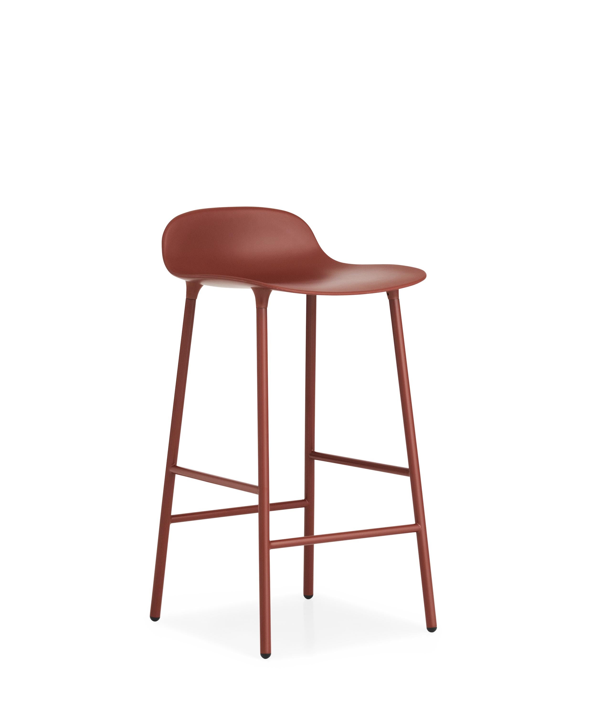 For Sale: Red (Form Red) Normann Copenhagen Form Counter Stool in Steel by Simon Legald
