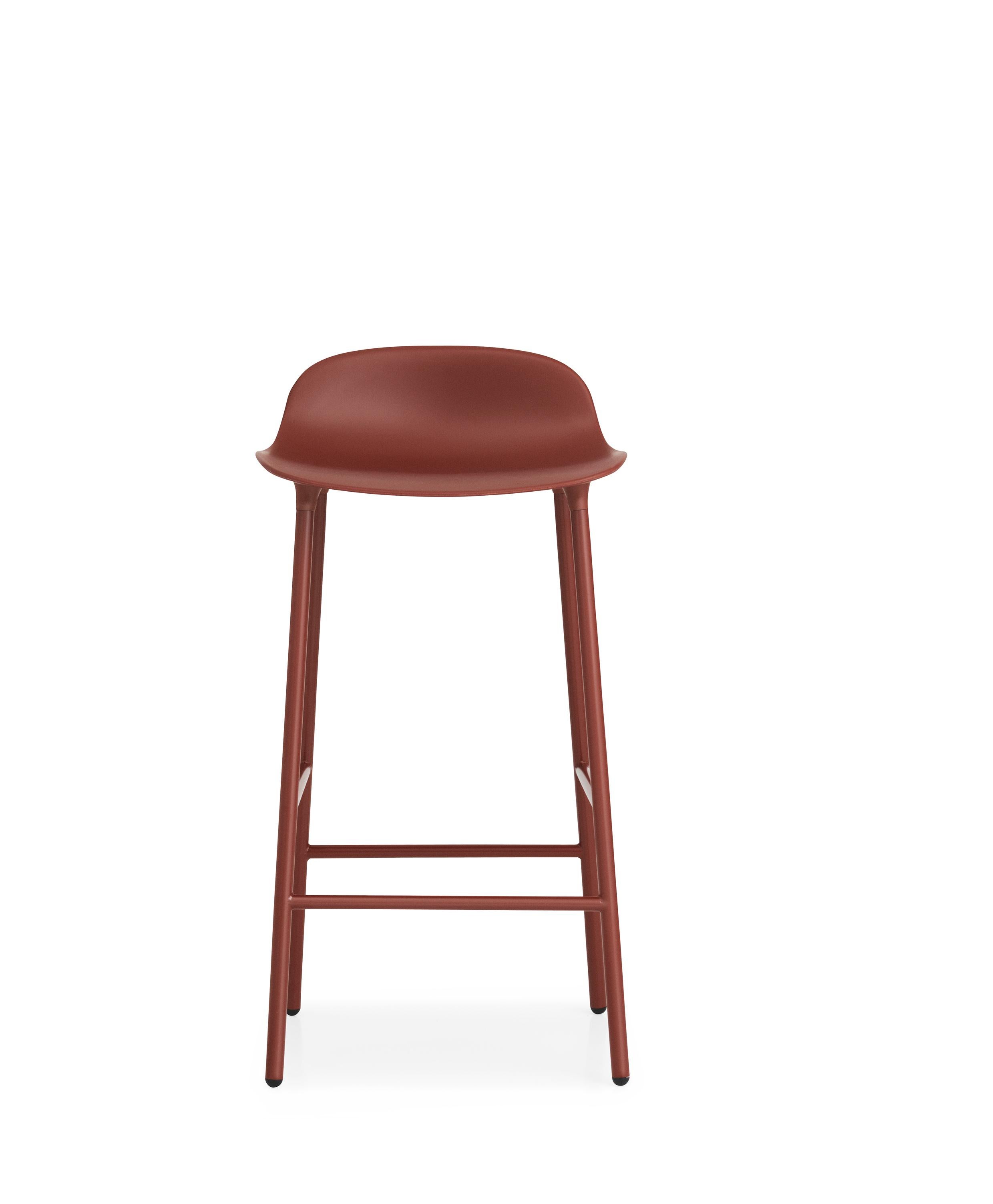 For Sale: Red (Form Red) Normann Copenhagen Form Counter Stool in Steel by Simon Legald 2