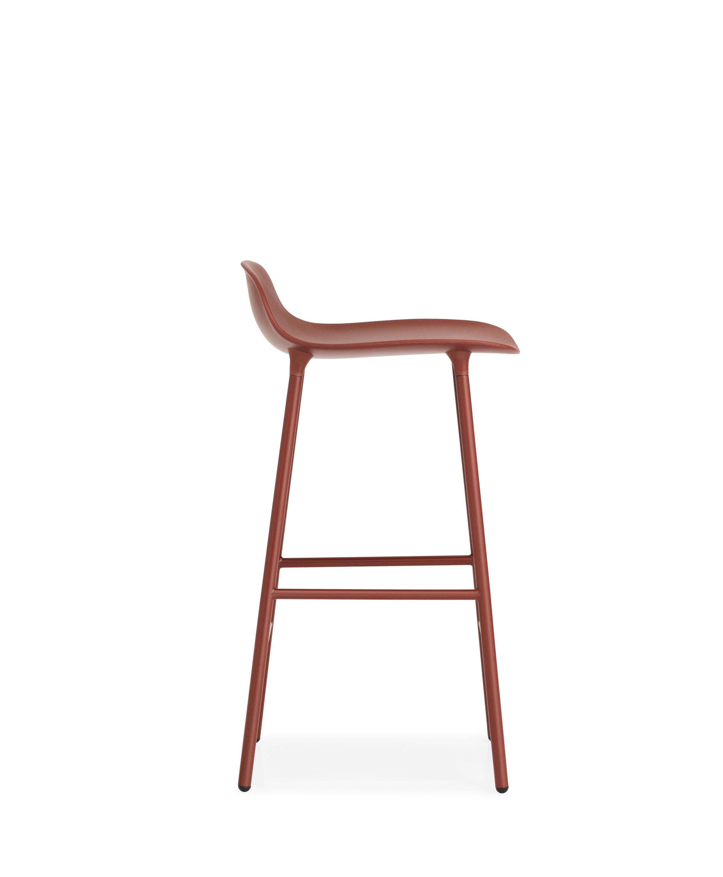 For Sale: Red (Form Red) Normann Copenhagen Form Counter Stool in Steel by Simon Legald 3