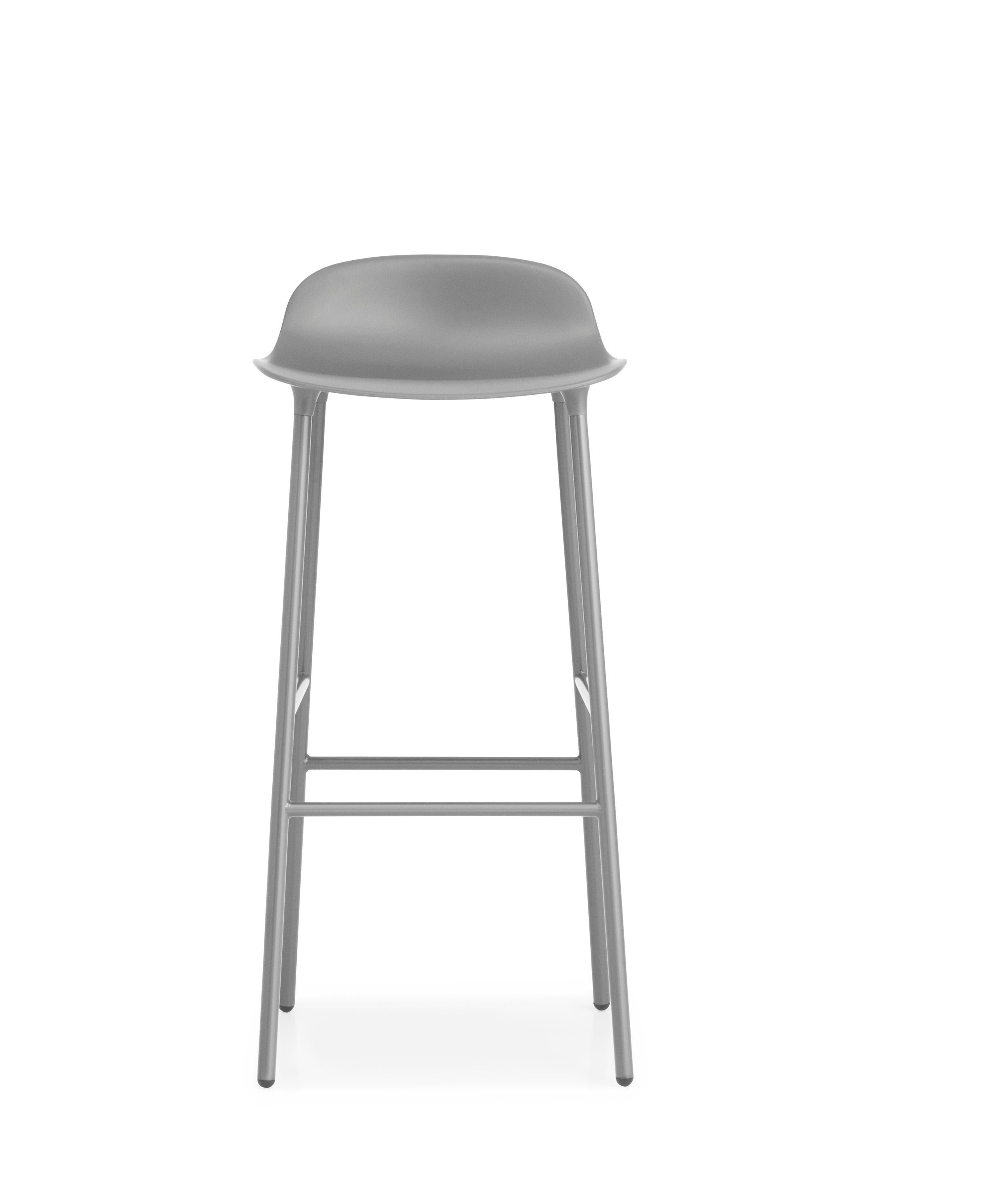 For Sale: Gray (Form Gray) Normann Copenhagen Form Barstool in Steel by Simon Legald 2