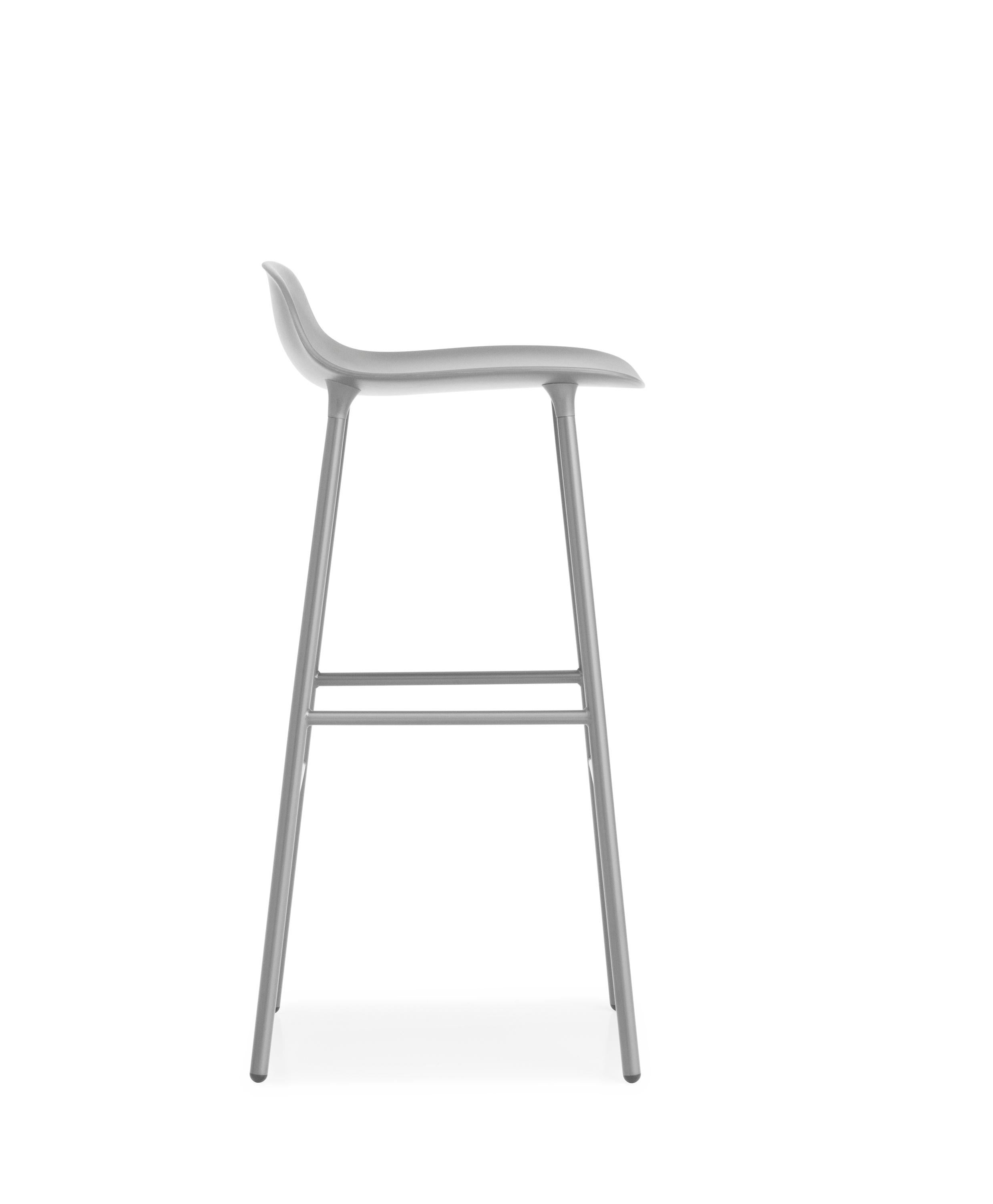 For Sale: Gray (Form Gray) Normann Copenhagen Form Barstool in Steel by Simon Legald 3