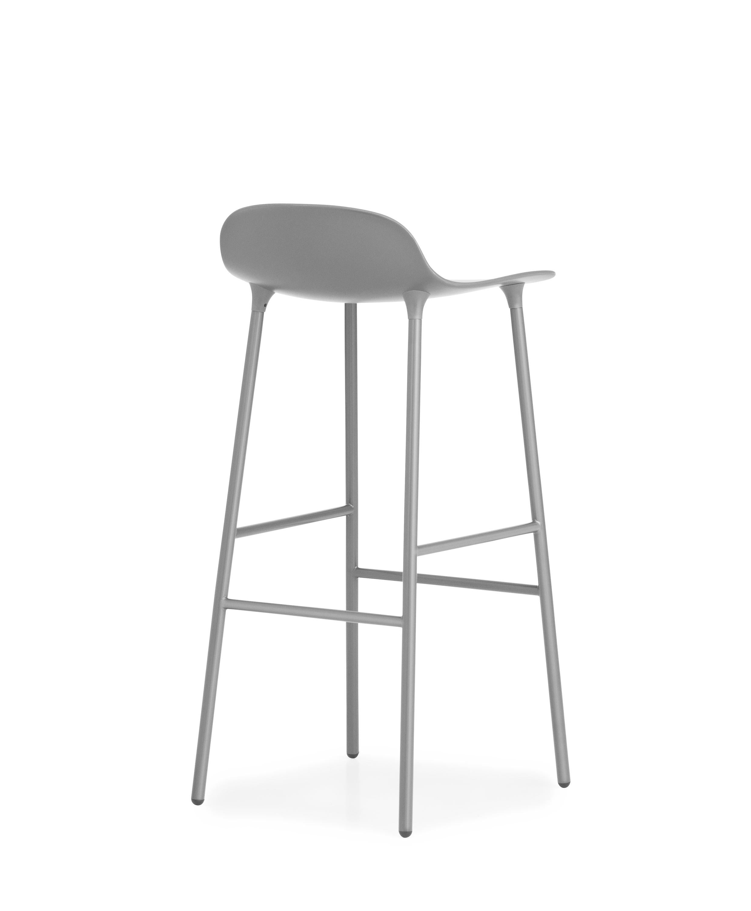 For Sale: Gray (Form Gray) Normann Copenhagen Form Barstool in Steel by Simon Legald 4
