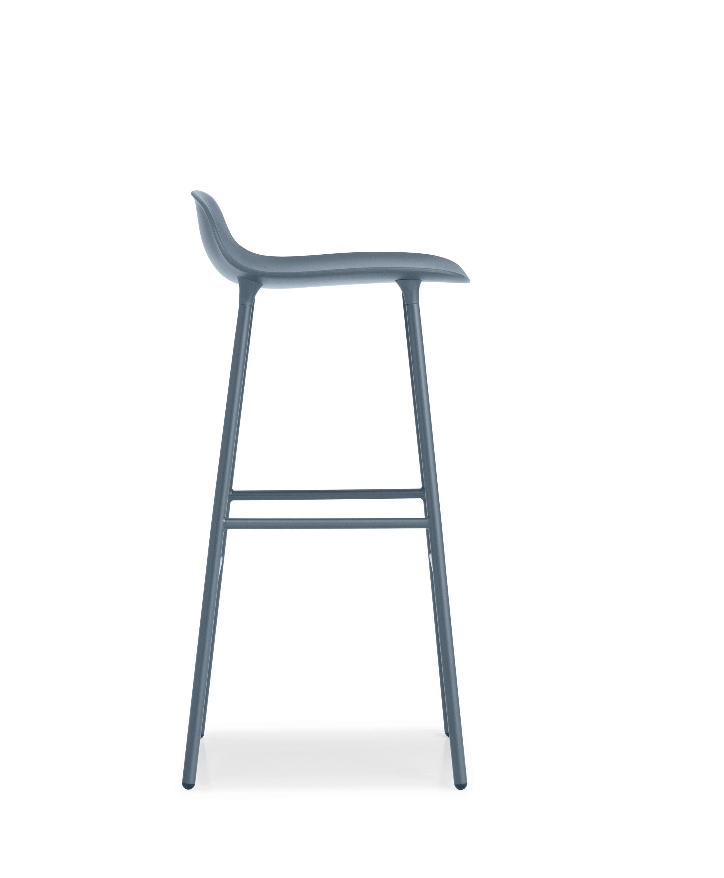 For Sale: Blue (Form Blue) Normann Copenhagen Form Barstool in Steel by Simon Legald 3