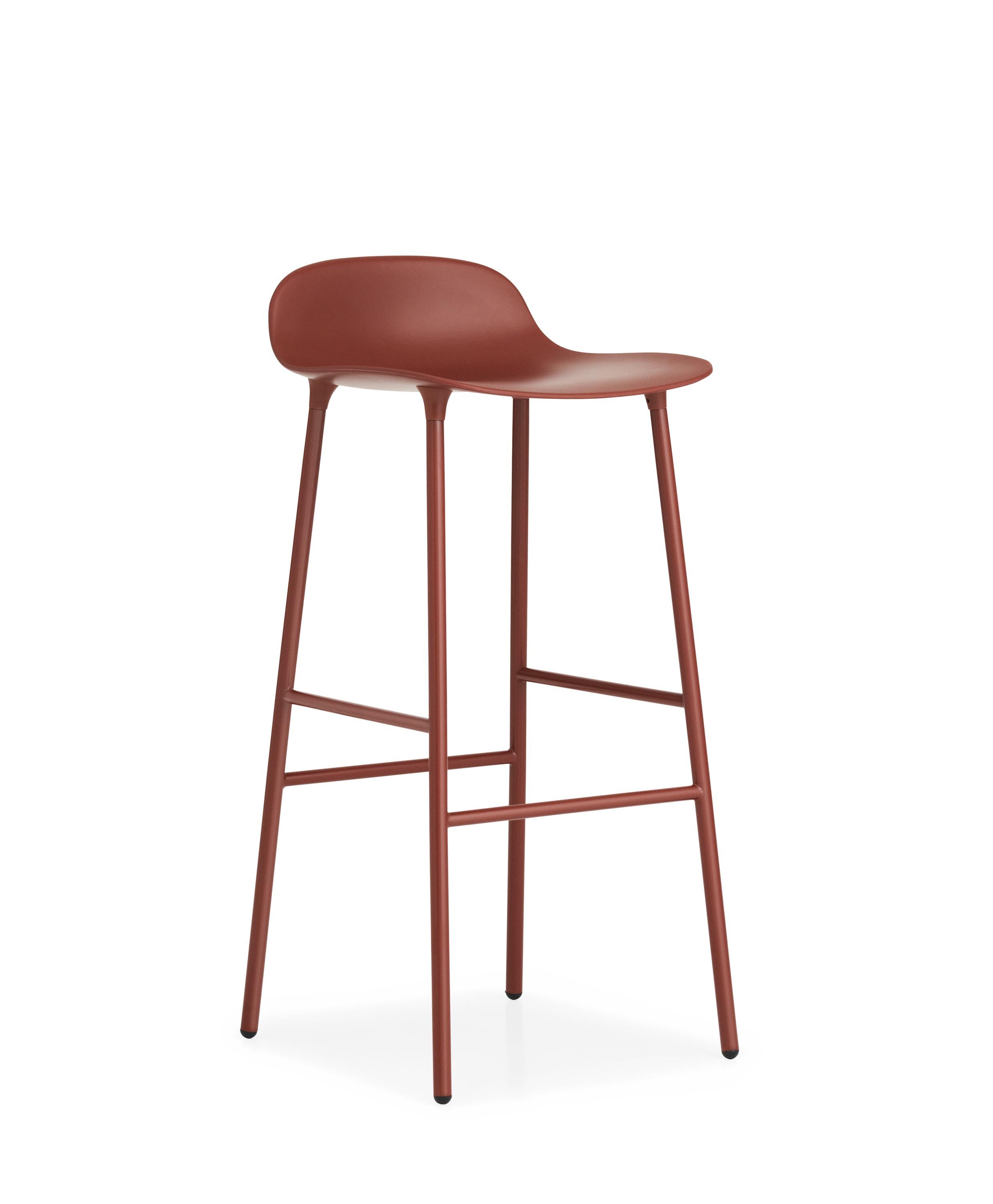 For Sale: Red (Form Red) Normann Copenhagen Form Barstool in Steel by Simon Legald