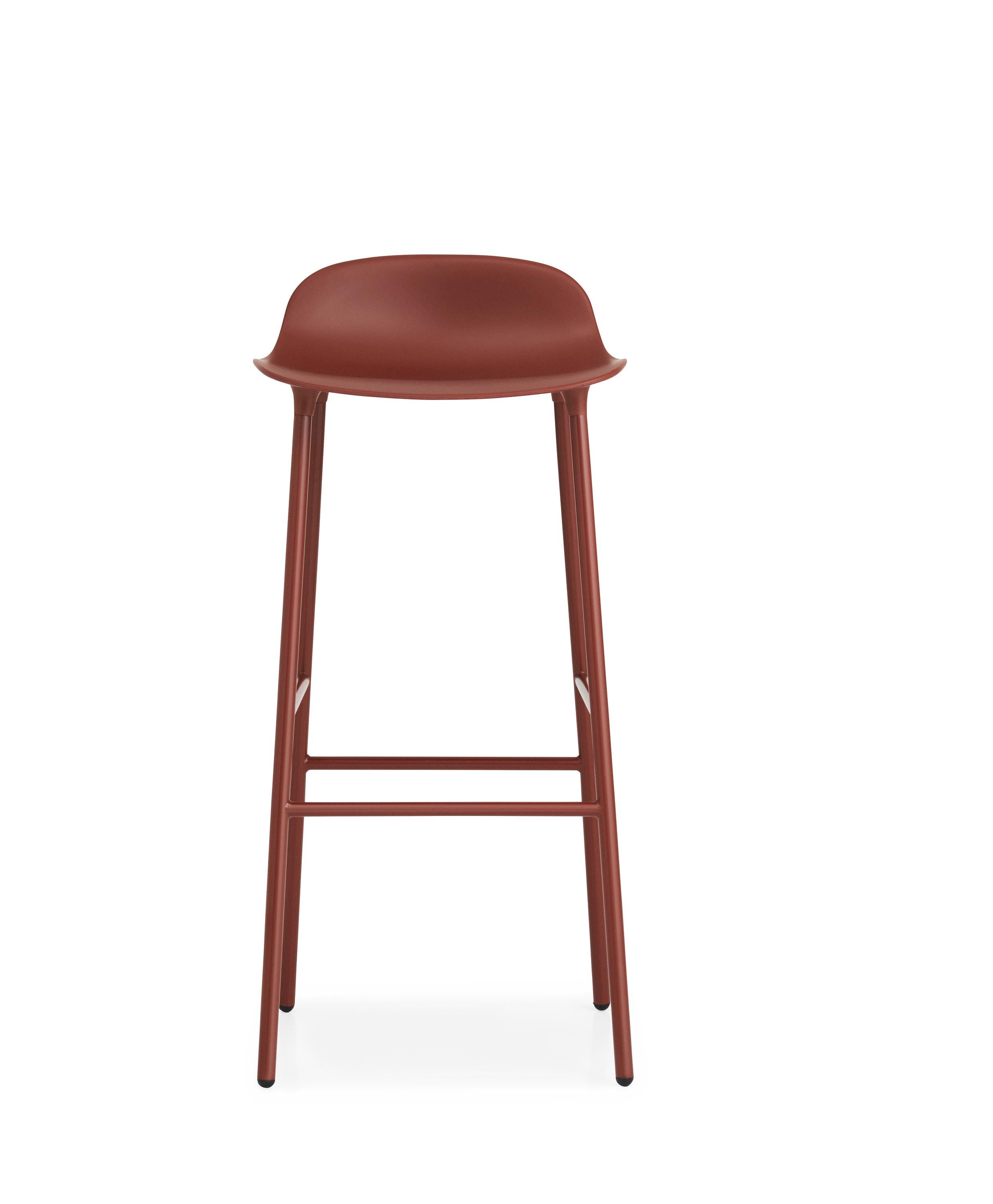 For Sale: Red (Form Red) Normann Copenhagen Form Barstool in Steel by Simon Legald 2