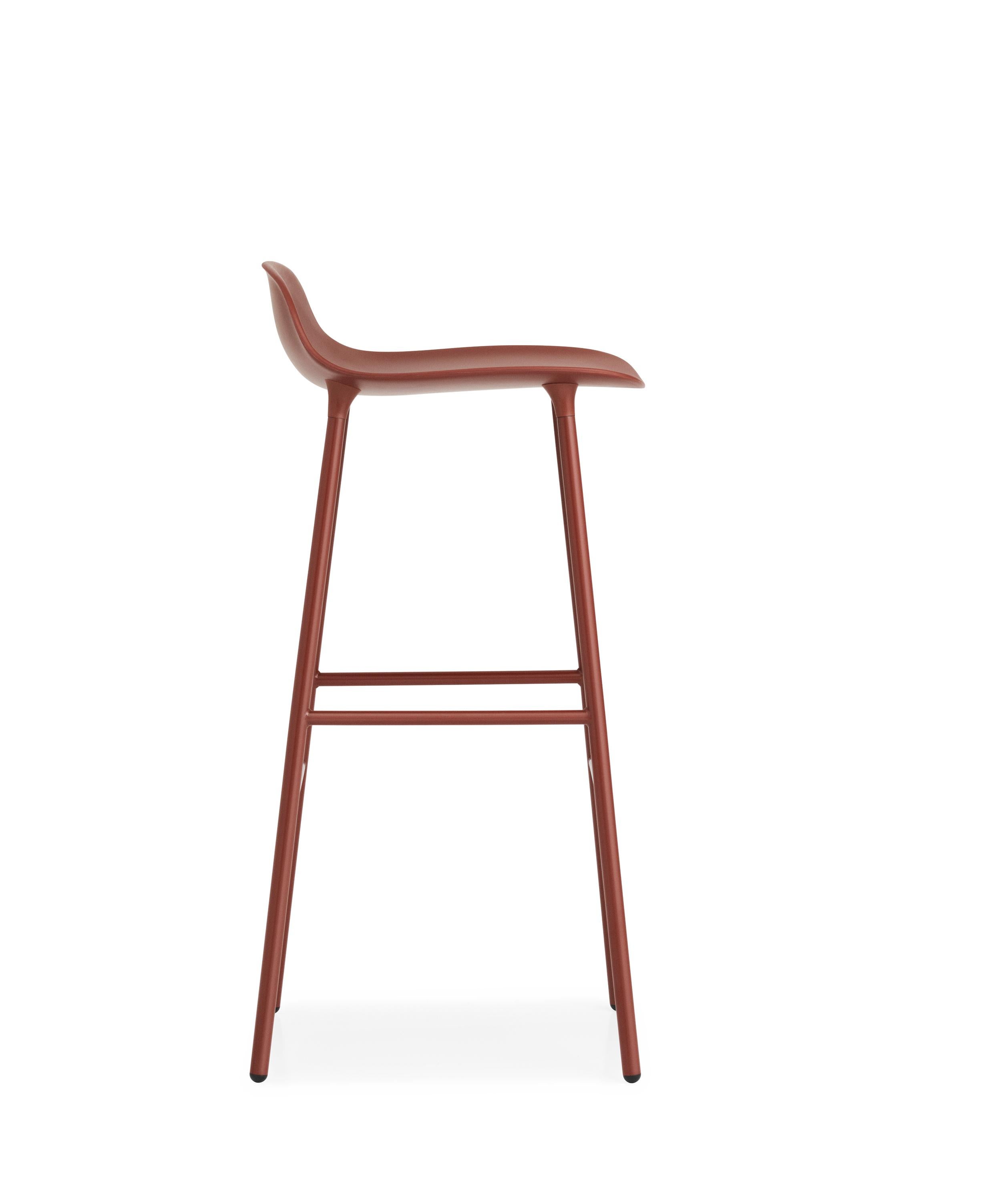 For Sale: Red (Form Red) Normann Copenhagen Form Barstool in Steel by Simon Legald 3