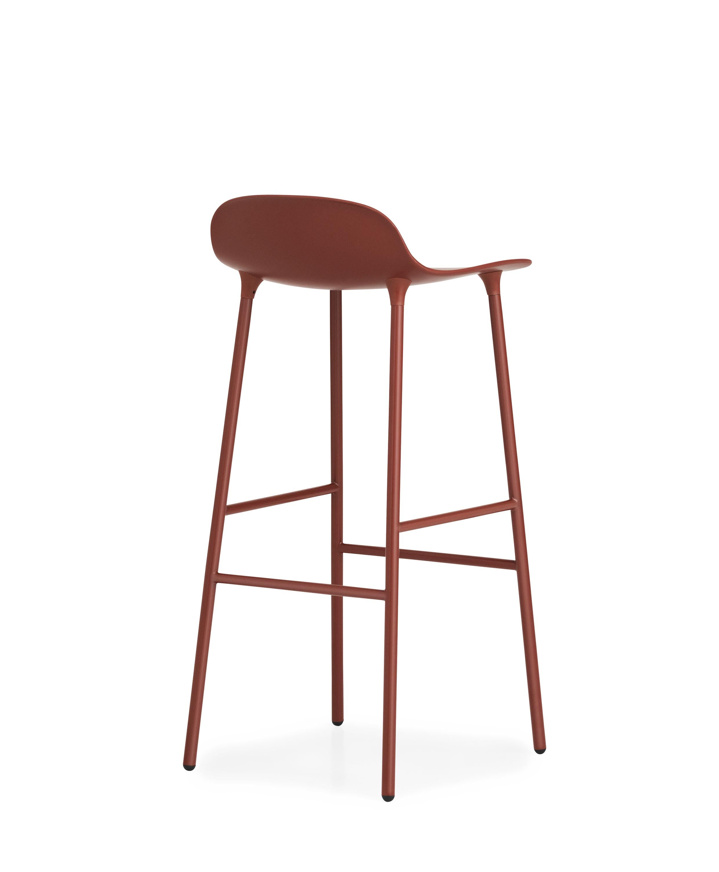For Sale: Red (Form Red) Normann Copenhagen Form Barstool in Steel by Simon Legald 4