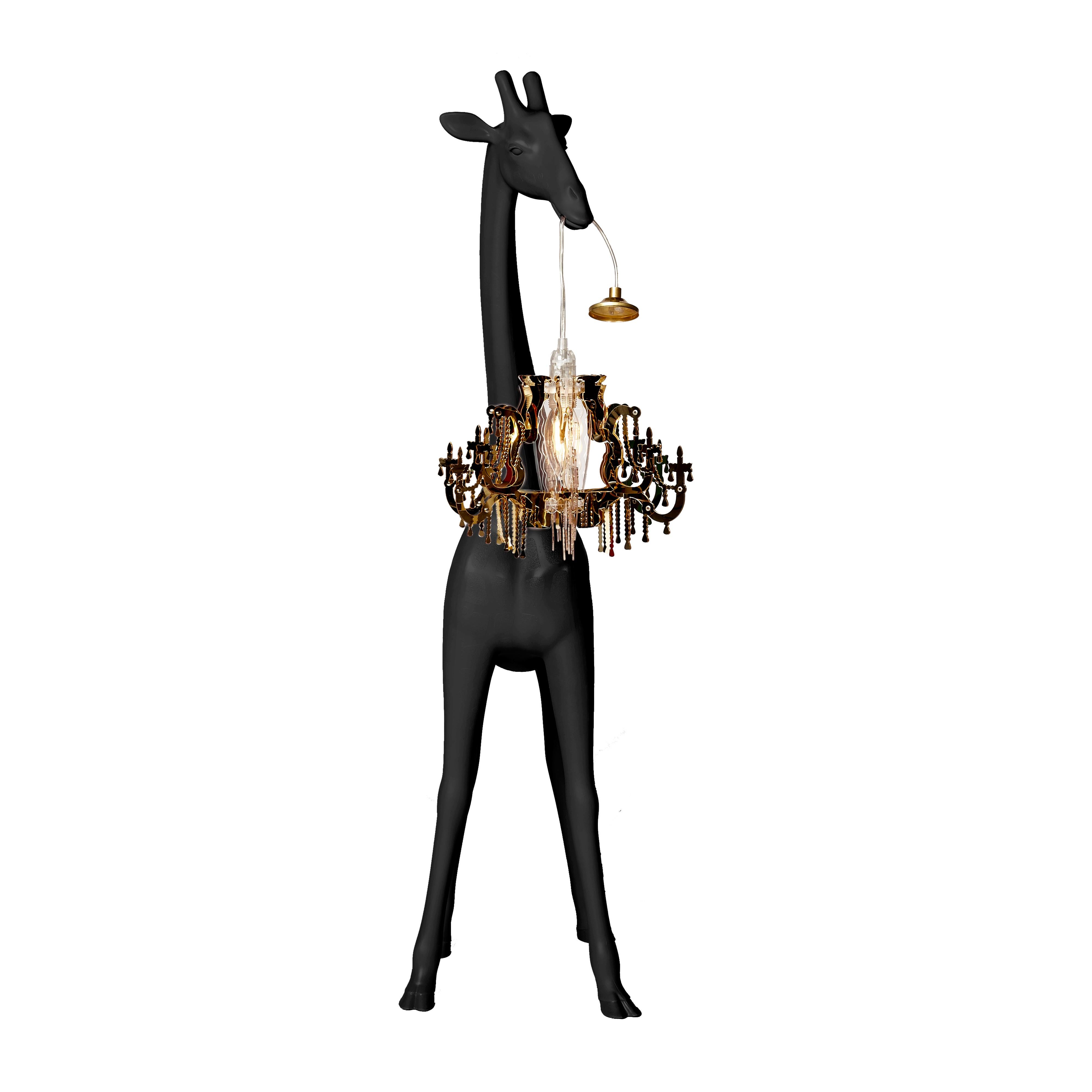 For Sale: Black Modern Black White Gray or Pink Giraffe Indoor or Outdoor Chandelier Lamp 3