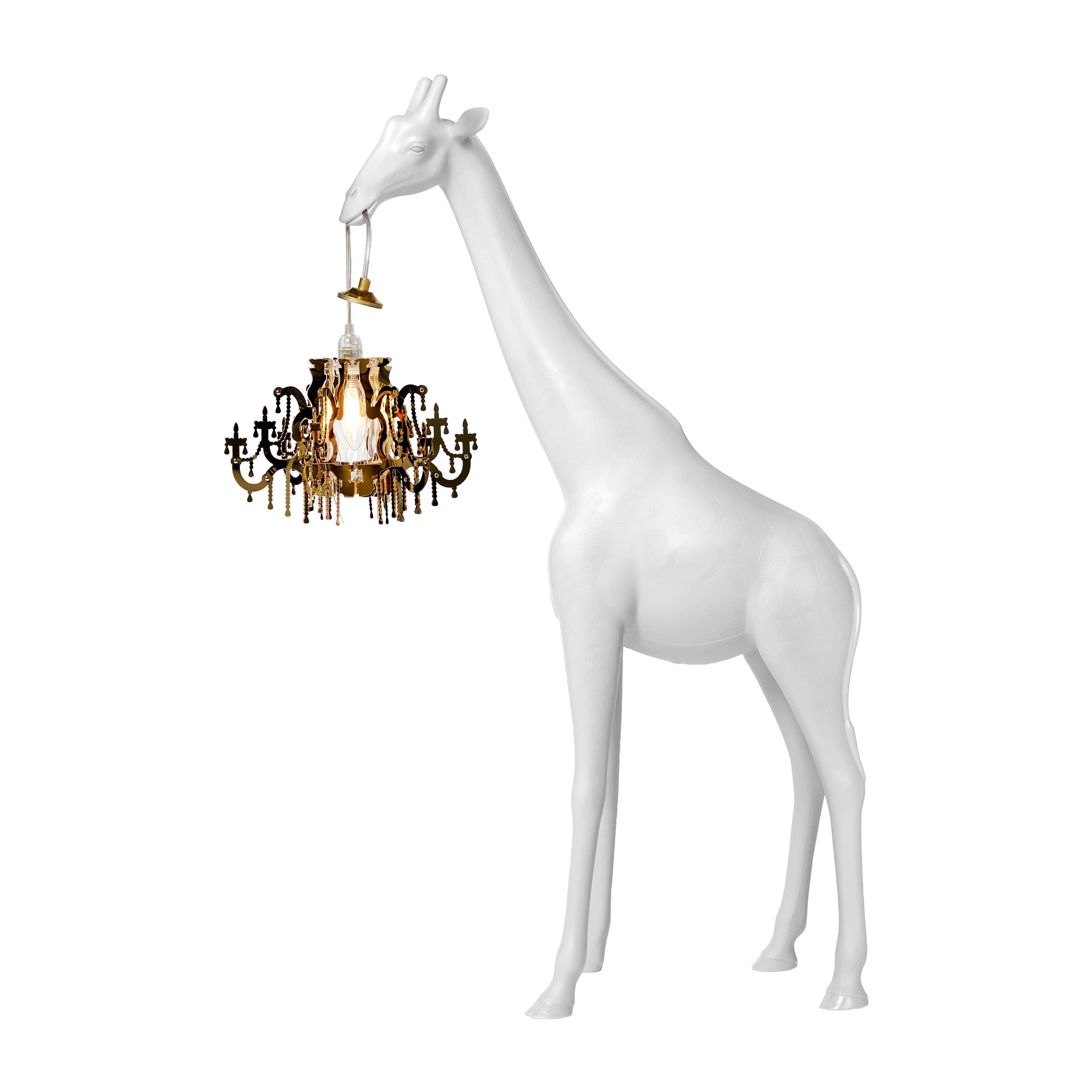 For Sale: White Modern Black White Gray or Pink Giraffe Indoor or Outdoor Chandelier Lamp