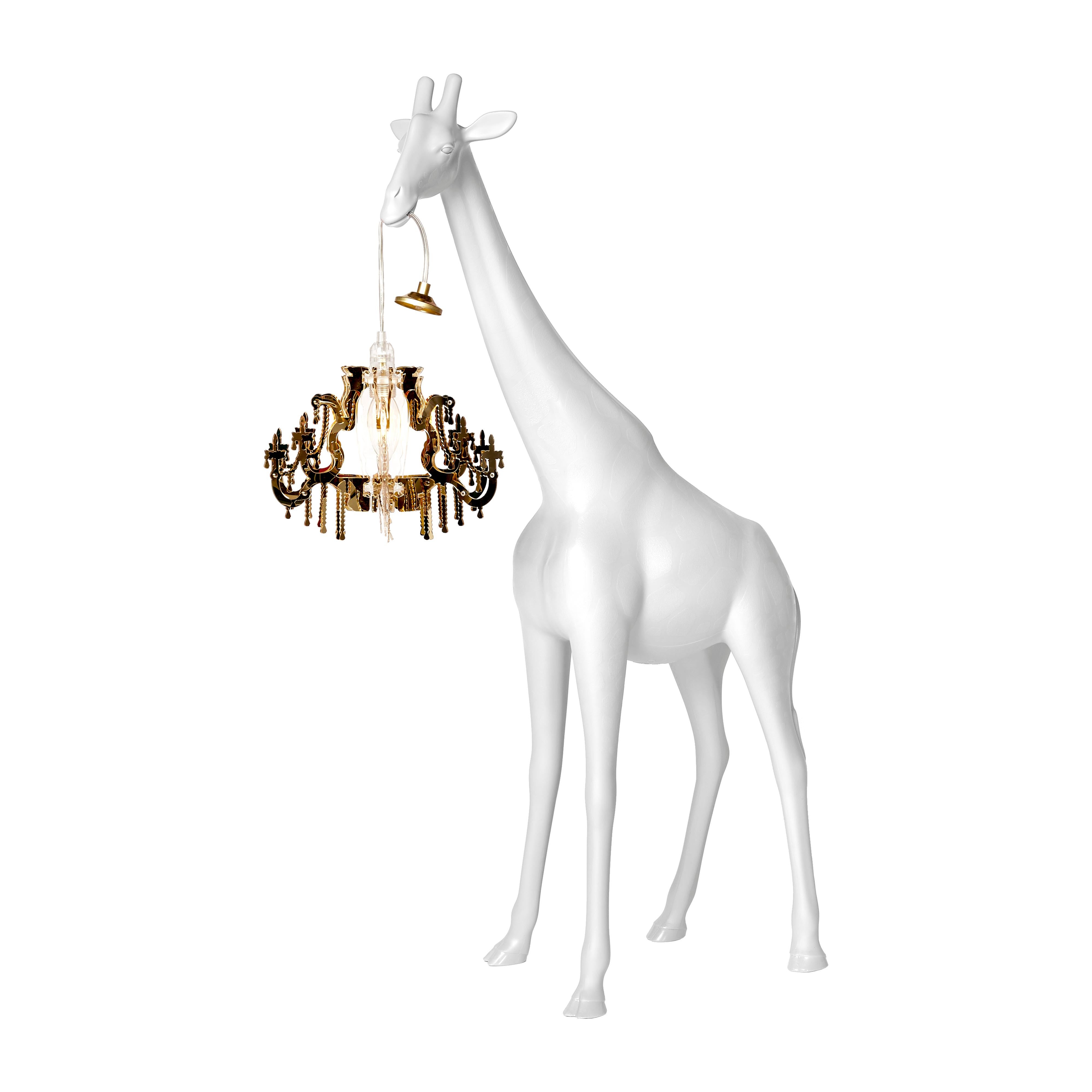 For Sale: White Modern Black White Gray or Pink Giraffe Indoor or Outdoor Chandelier Lamp 2