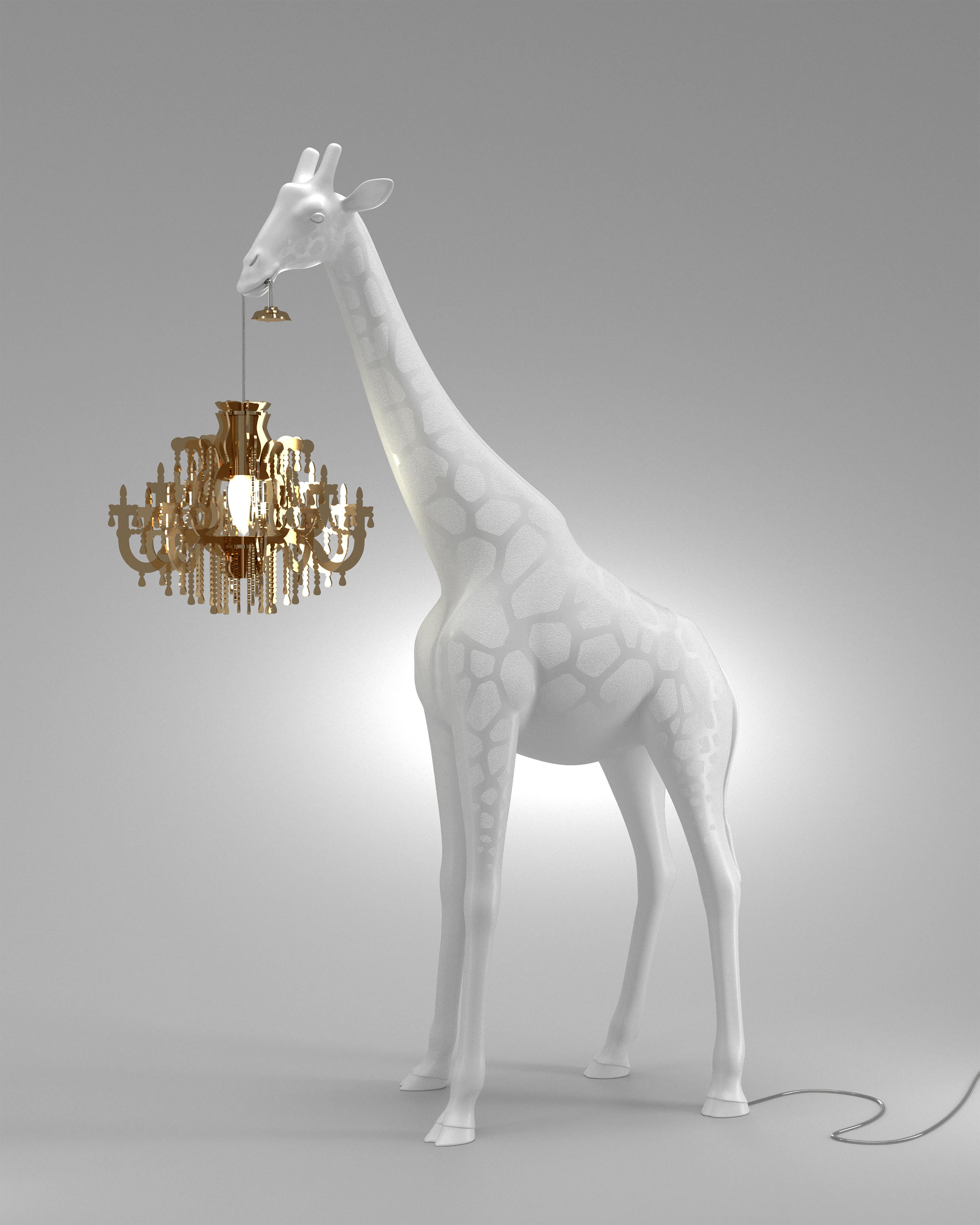 For Sale: White Modern Black White Gray or Pink Giraffe Indoor or Outdoor Chandelier Lamp 5