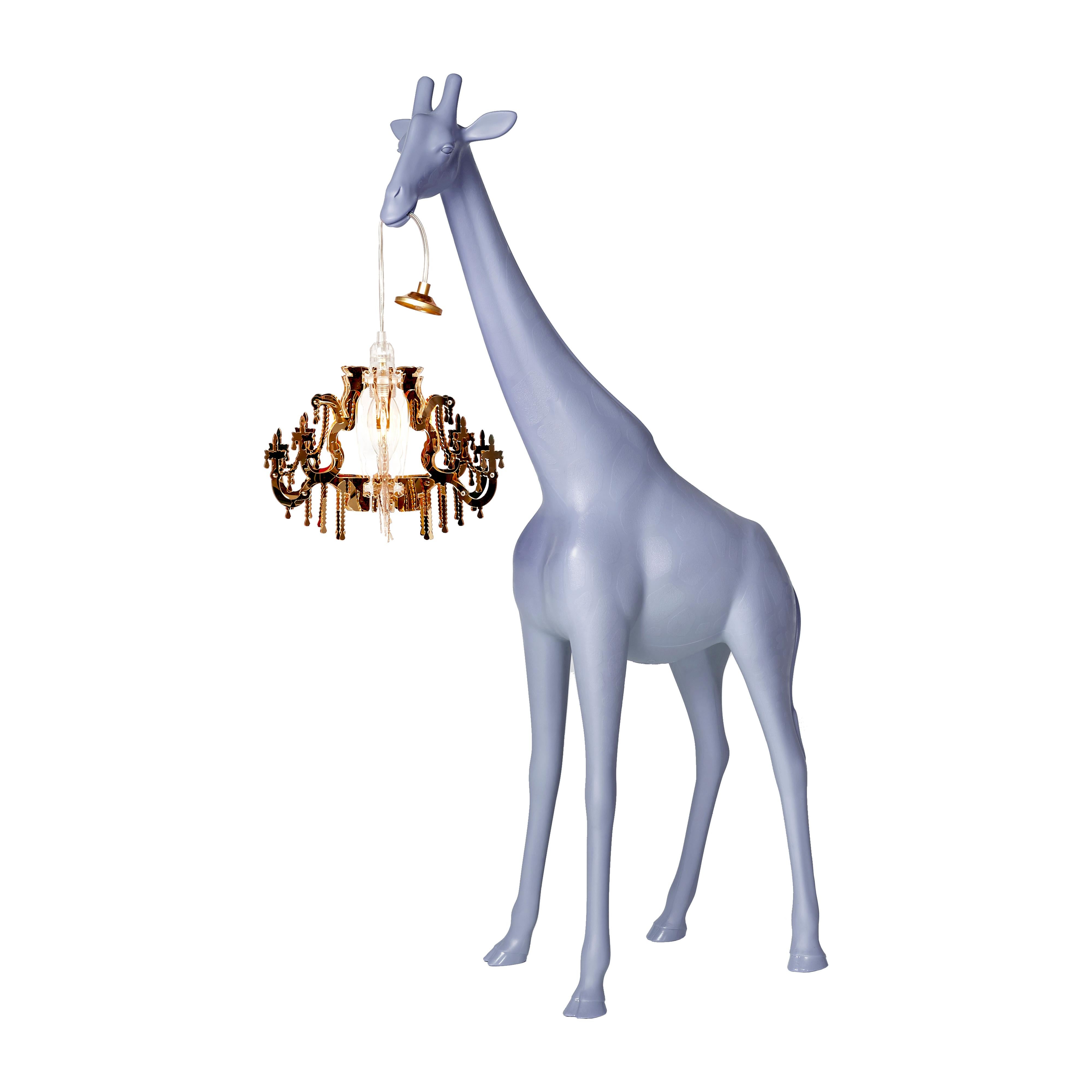 For Sale: Blue (Stormy Grey) Modern Black White Gray or Pink Giraffe Indoor or Outdoor Chandelier Lamp 2