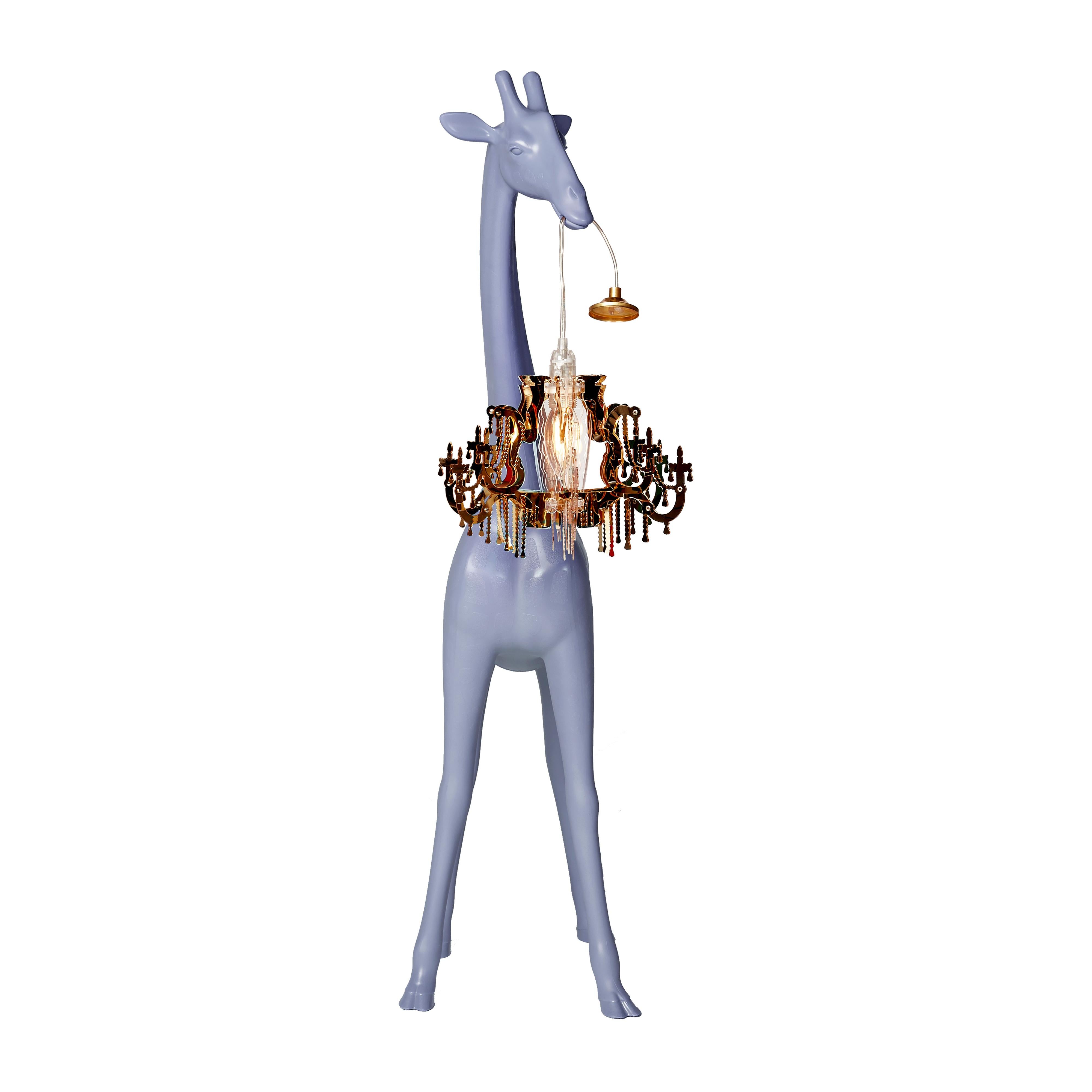 For Sale: Blue (Stormy Grey) Modern Black White Gray or Pink Giraffe Indoor or Outdoor Chandelier Lamp 3