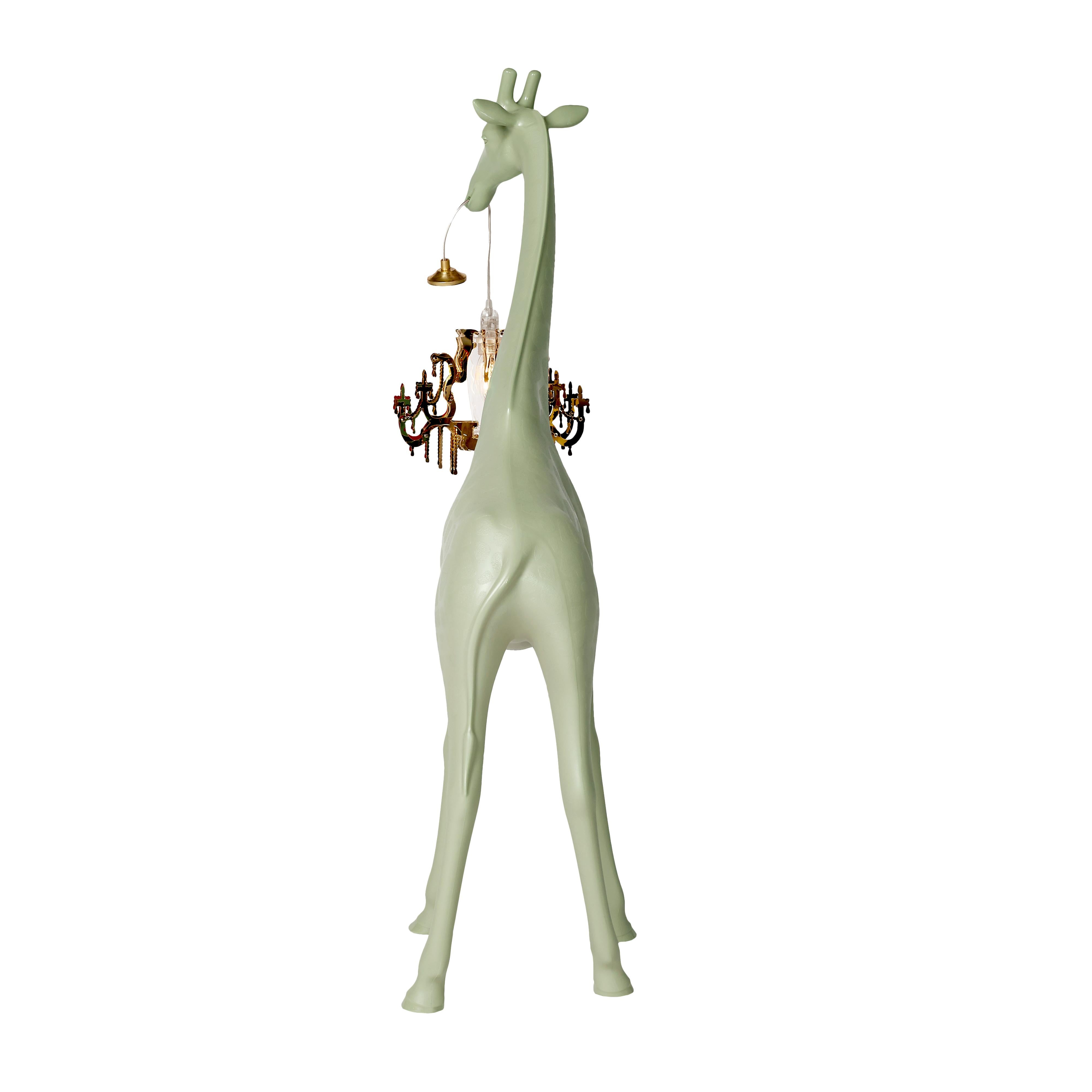 For Sale: Green (Warm Sand) Modern Black White Gray or Pink Giraffe Indoor or Outdoor Chandelier Lamp 4