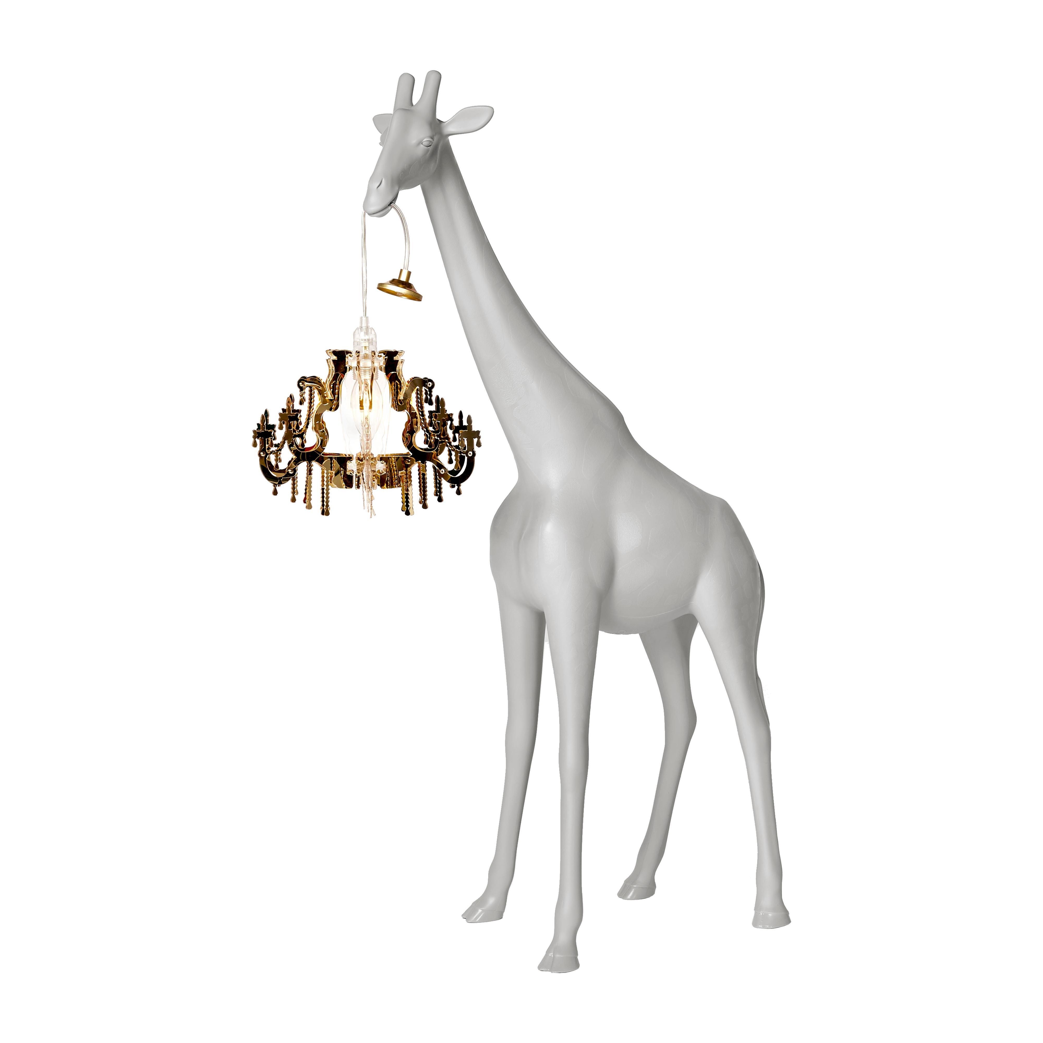 For Sale: Gray (Cold Sand) Modern Black White Gray or Pink Giraffe Indoor or Outdoor Chandelier Lamp 2