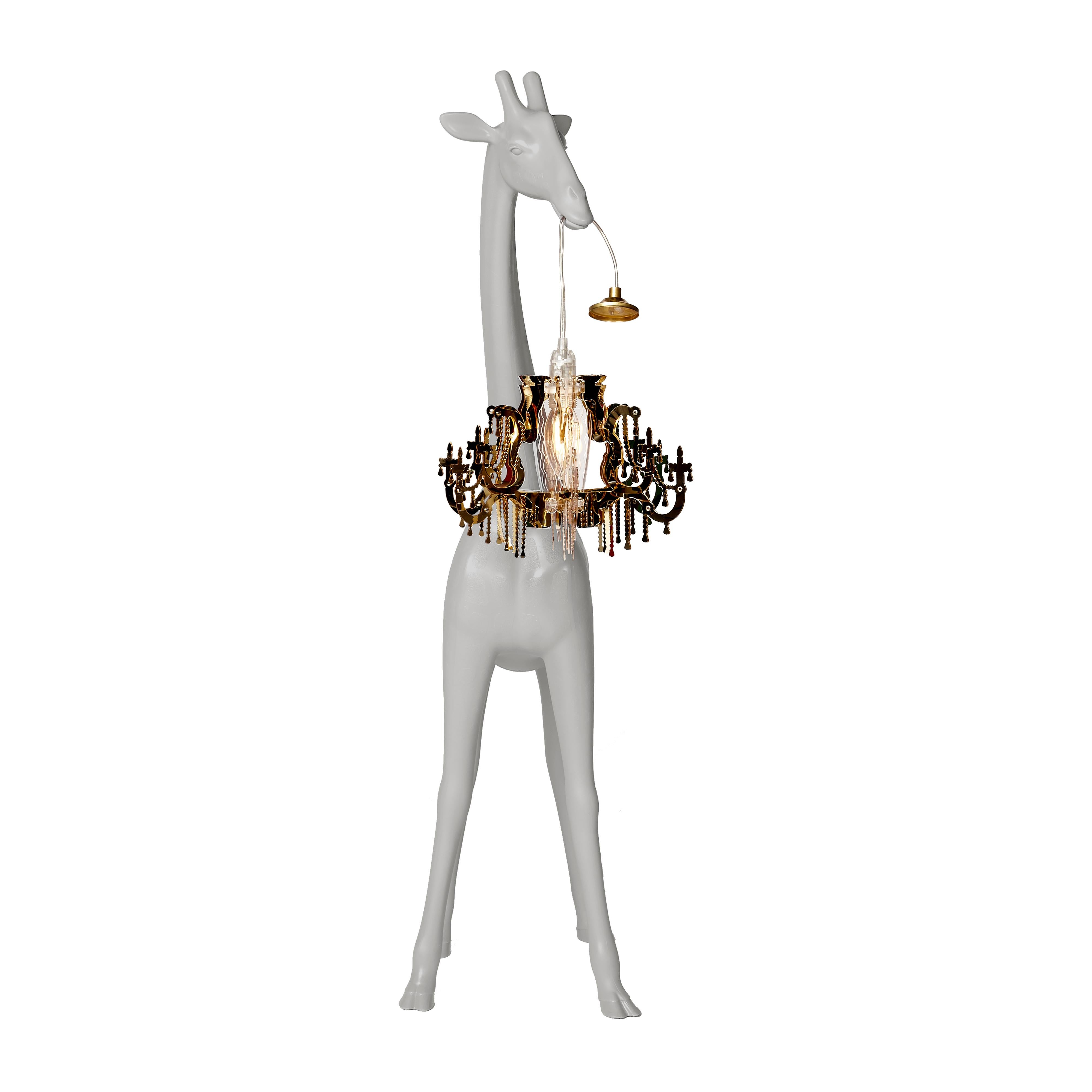 For Sale: Gray (Cold Sand) Modern Black White Gray or Pink Giraffe Indoor or Outdoor Chandelier Lamp 3