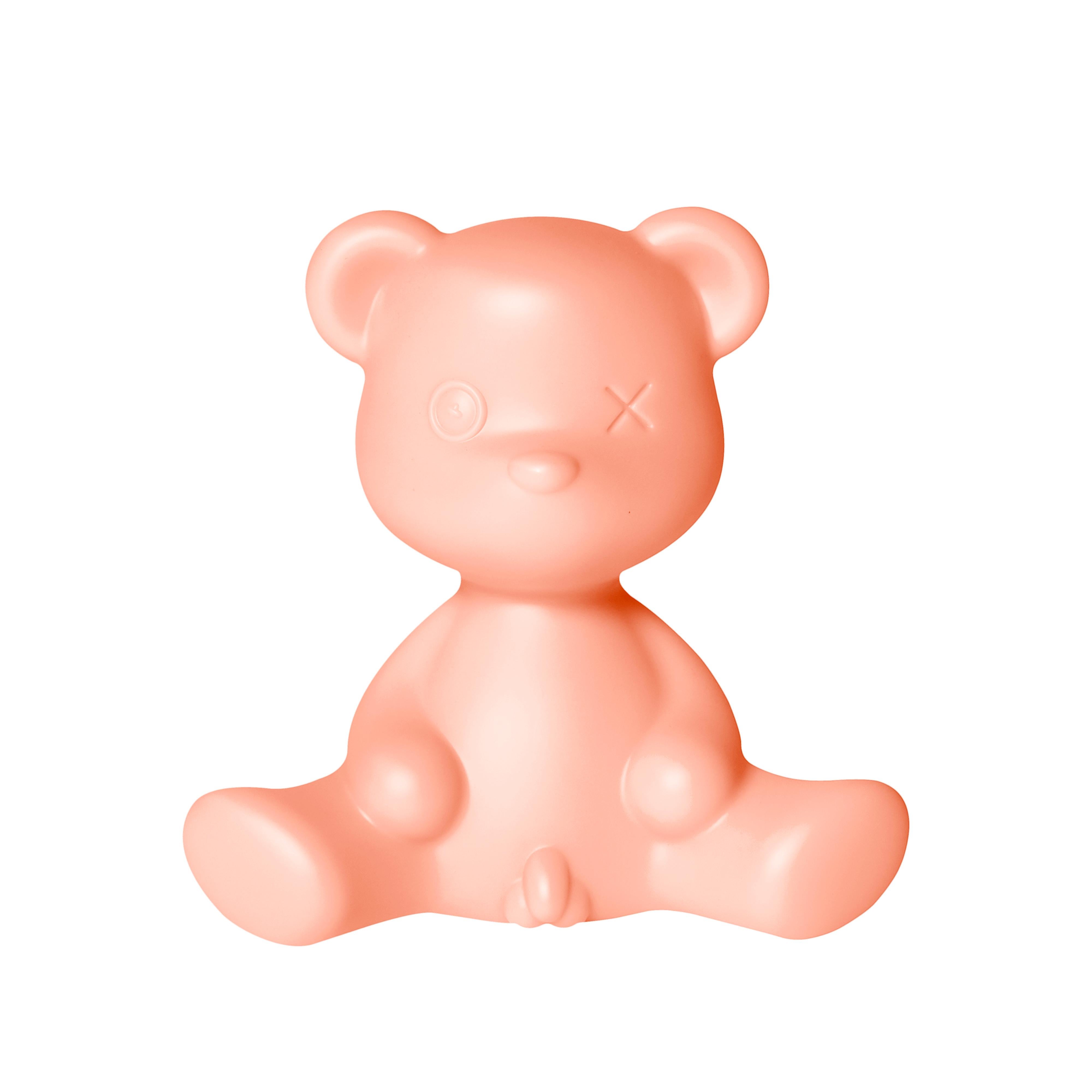 Im Angebot: Modern Schwarz Rosa Blau Orange Gelb oder Grün Plastik Teddybär Tischlampe, Pink (Bright Pink)