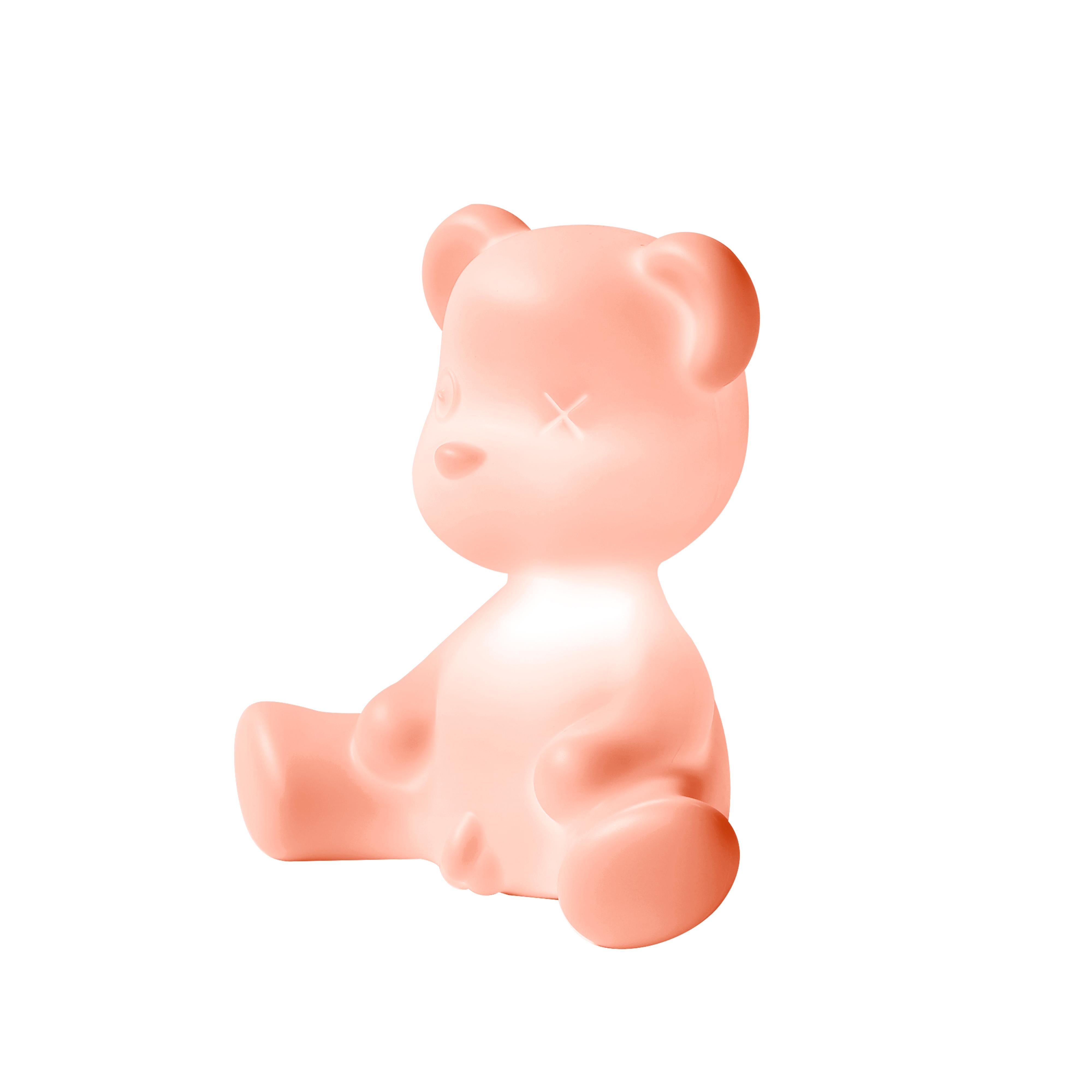 Im Angebot: Modern Schwarz Rosa Blau Orange Gelb oder Grün Plastik Teddybär Tischlampe, Pink (Bright Pink) 4