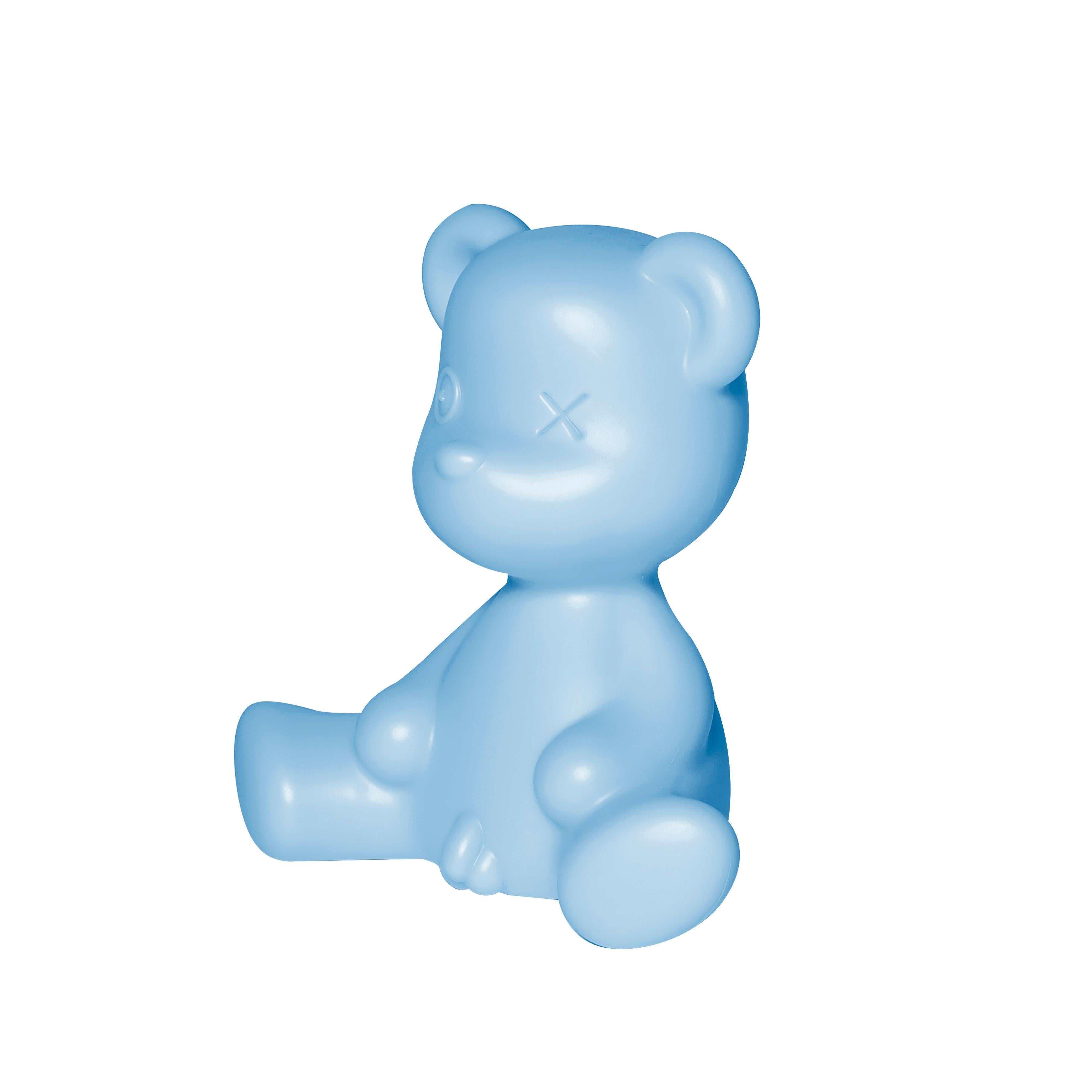 Im Angebot: Modern Schwarz Rosa Blau Orange Gelb oder Grün Plastik Teddybär Tischlampe, Blue (Light Blue) 3