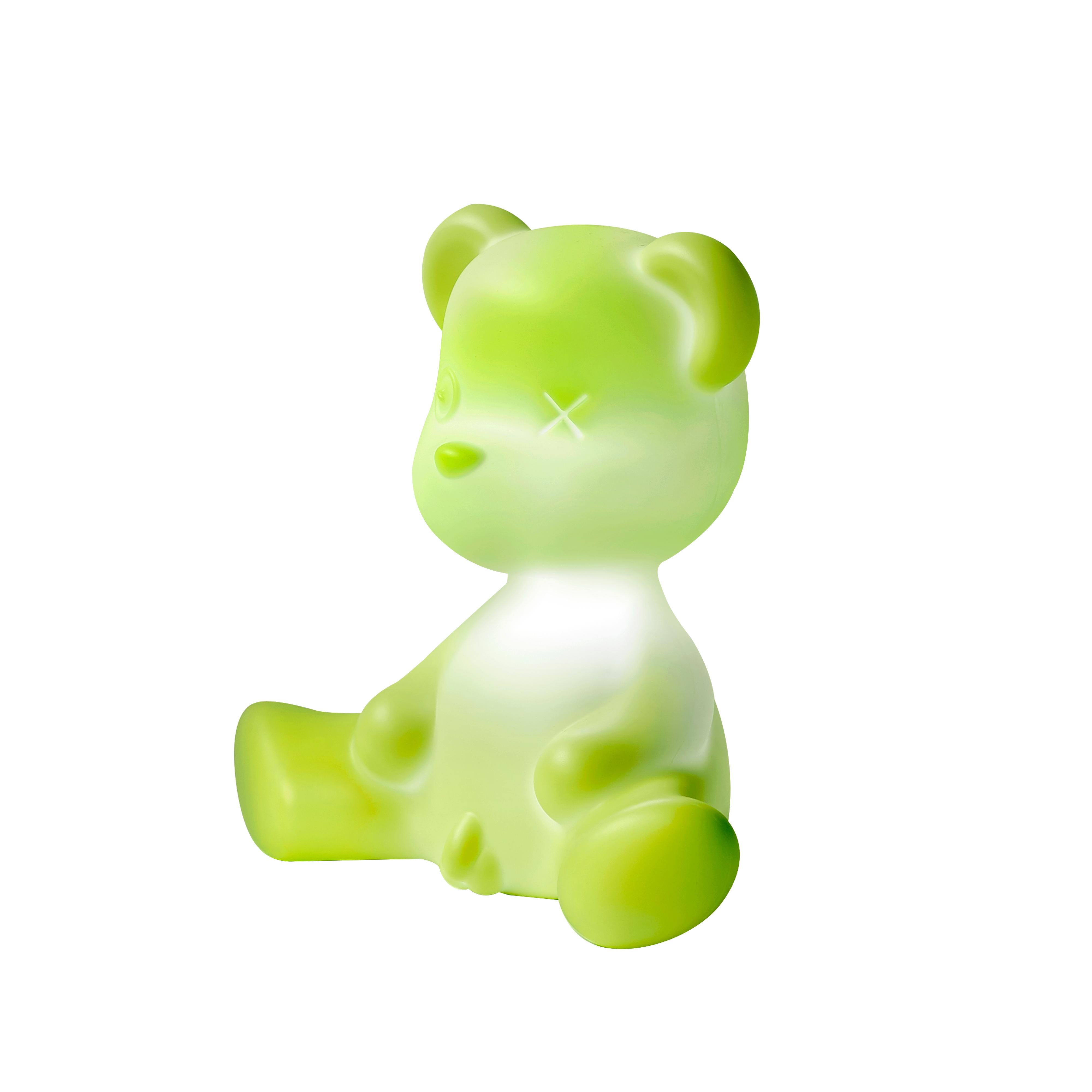 Im Angebot: Modern Schwarz Rosa Blau Orange Gelb oder Grün Plastik Teddybär Tischlampe, Green (Light Green) 4