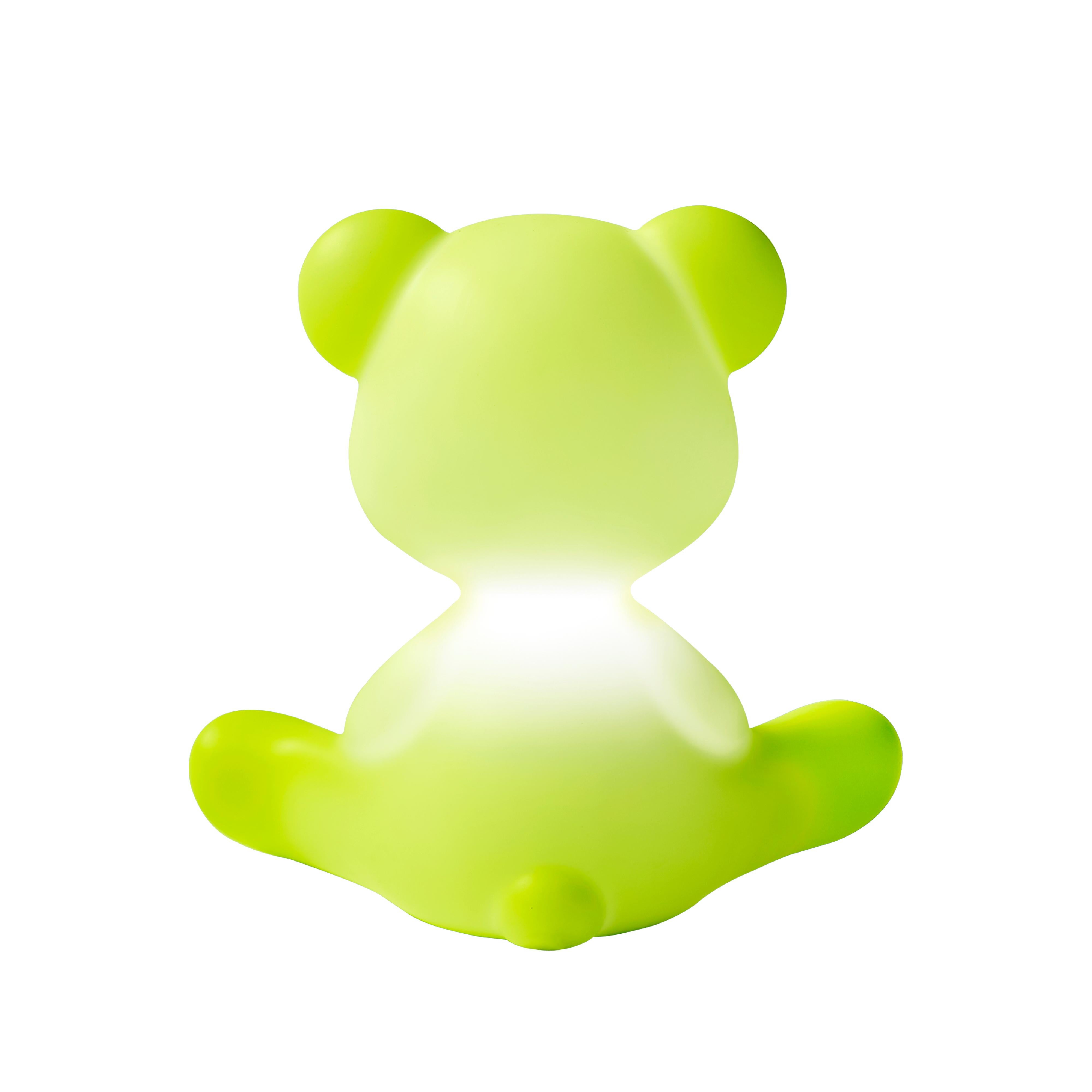 Im Angebot: Modern Schwarz Rosa Blau Orange Gelb oder Grün Plastik Teddybär Tischlampe, Green (Light Green) 8