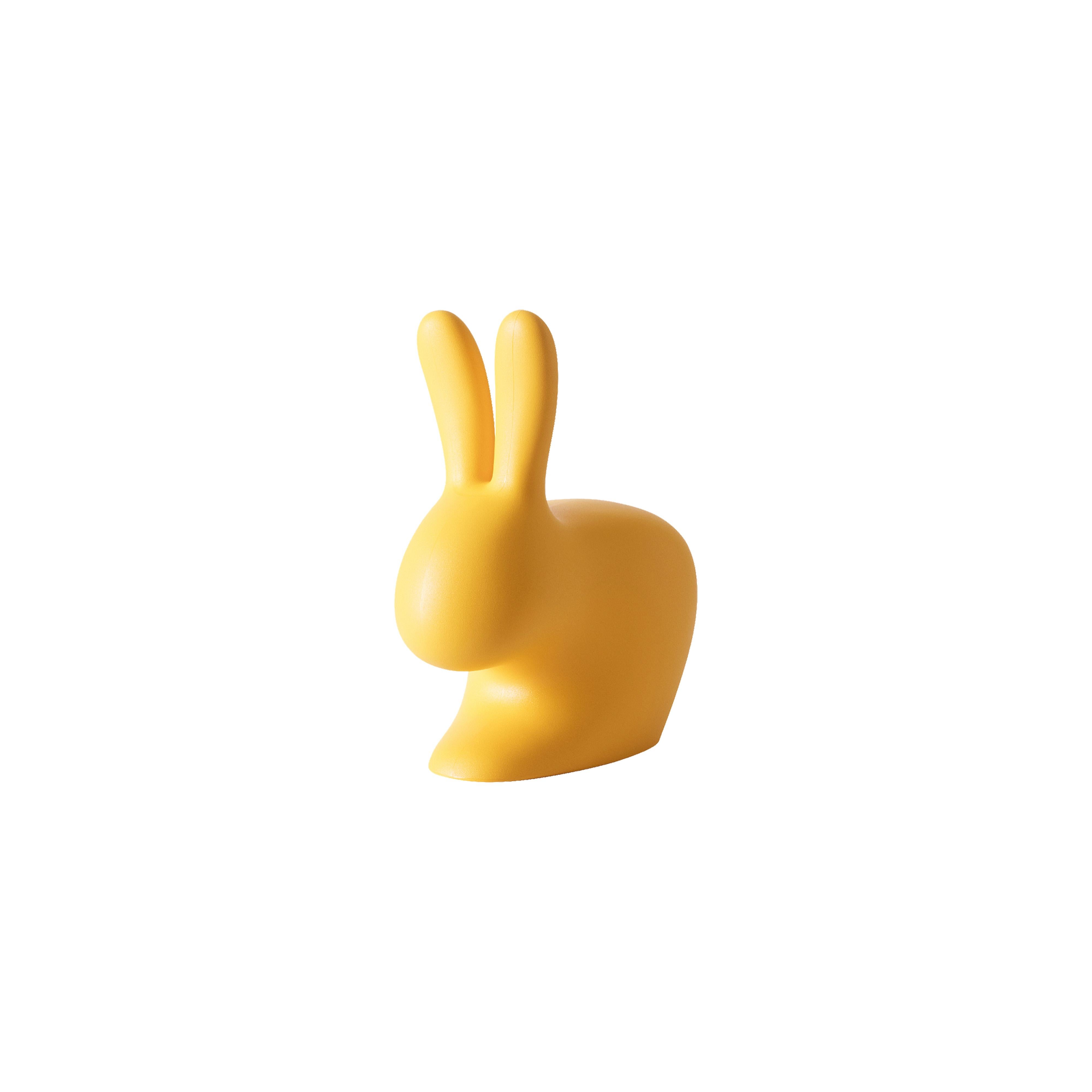 For Sale: Yellow Small Black Plastic Rabbit Doorstopper by Stefano Giovannoni
