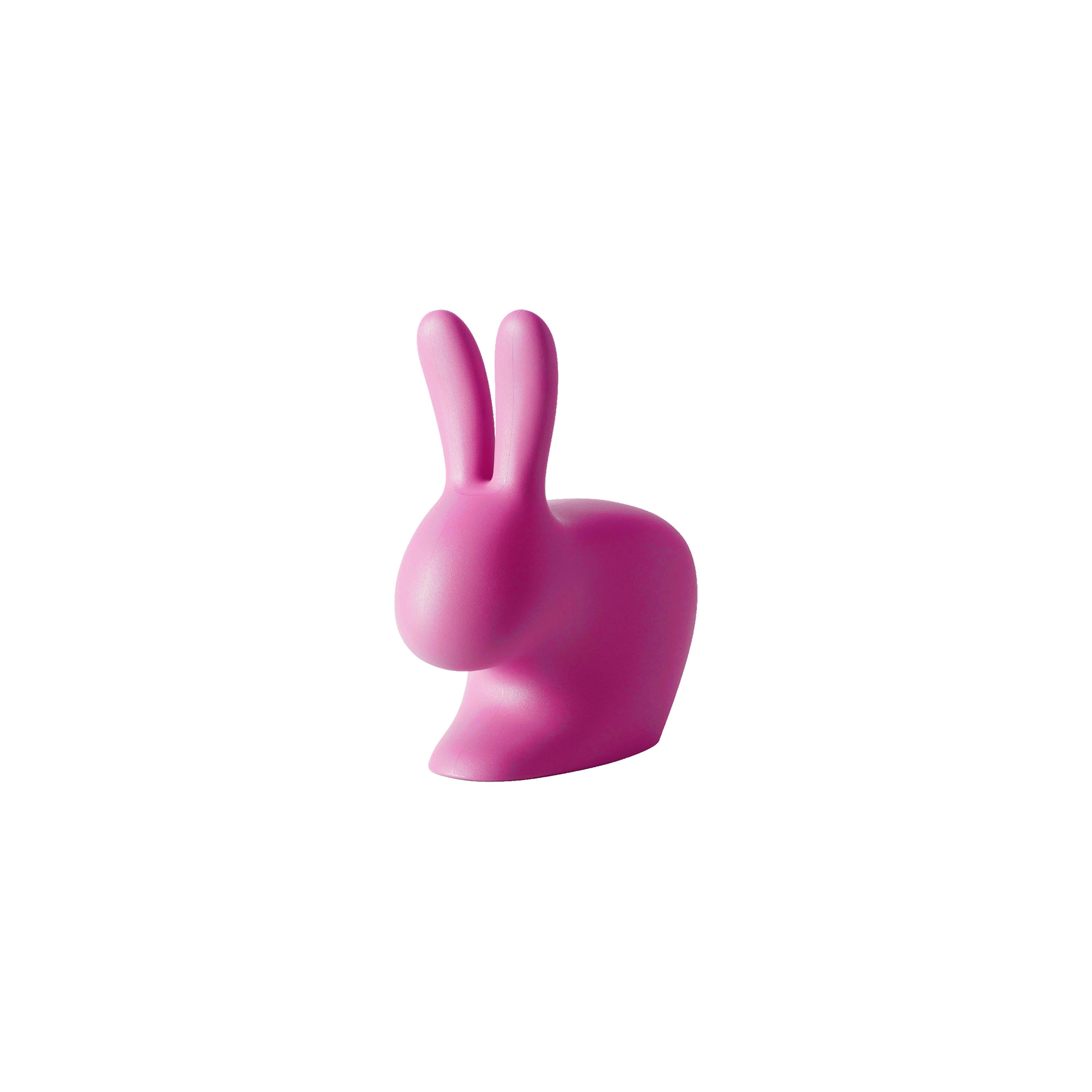 For Sale: Pink (Fuxia) Small Black Plastic Rabbit Doorstopper by Stefano Giovannoni