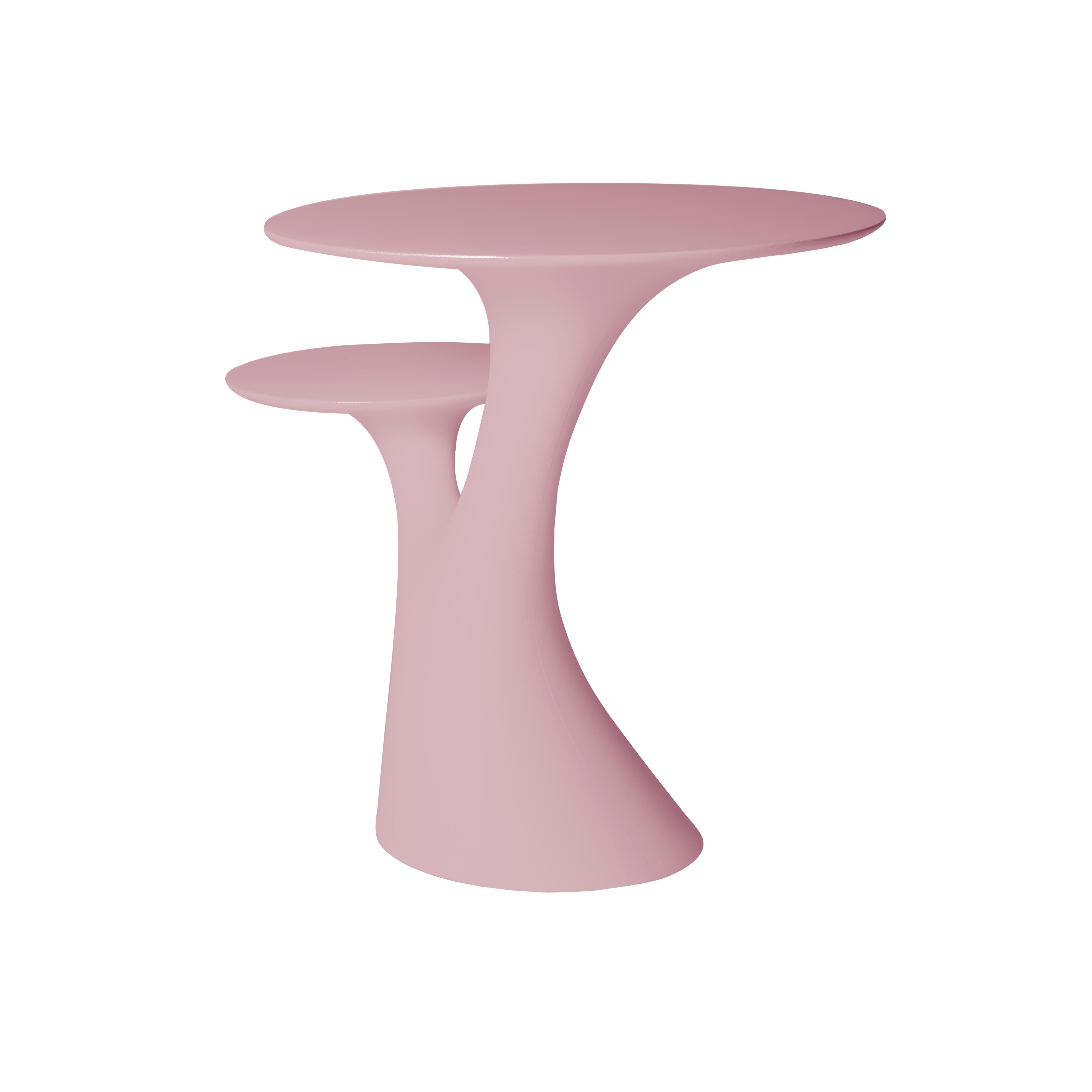 En vente : Pink Table d'appoint moderne en plastique blanc, gris, vert, rose ou en forme d'arbre par Stefano Giovannoni