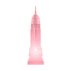 Modern White Pink or Blue Empire State Building Table or Floor Lamp