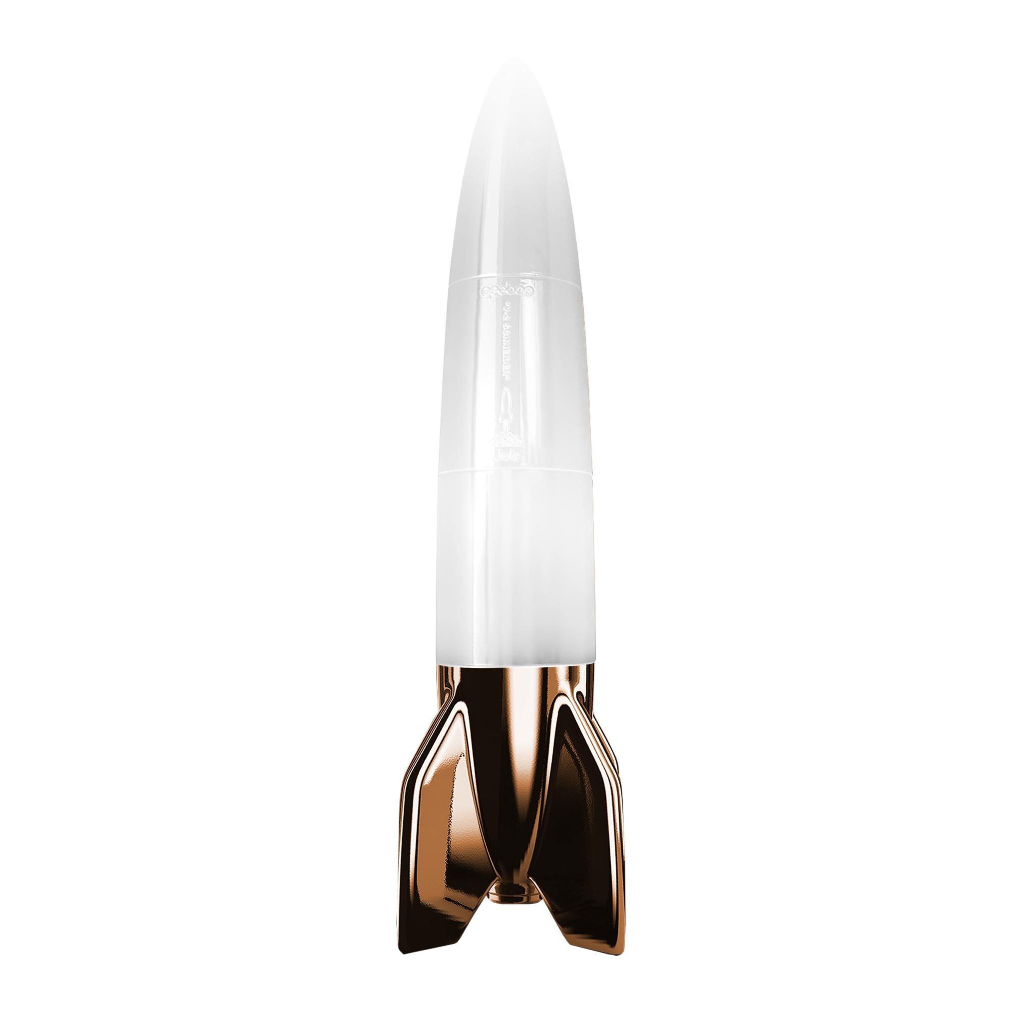 For Sale: Pink (Copper-White) Modern World War II Rocket Gold Silver or Copper Table Lamp By Studio Job