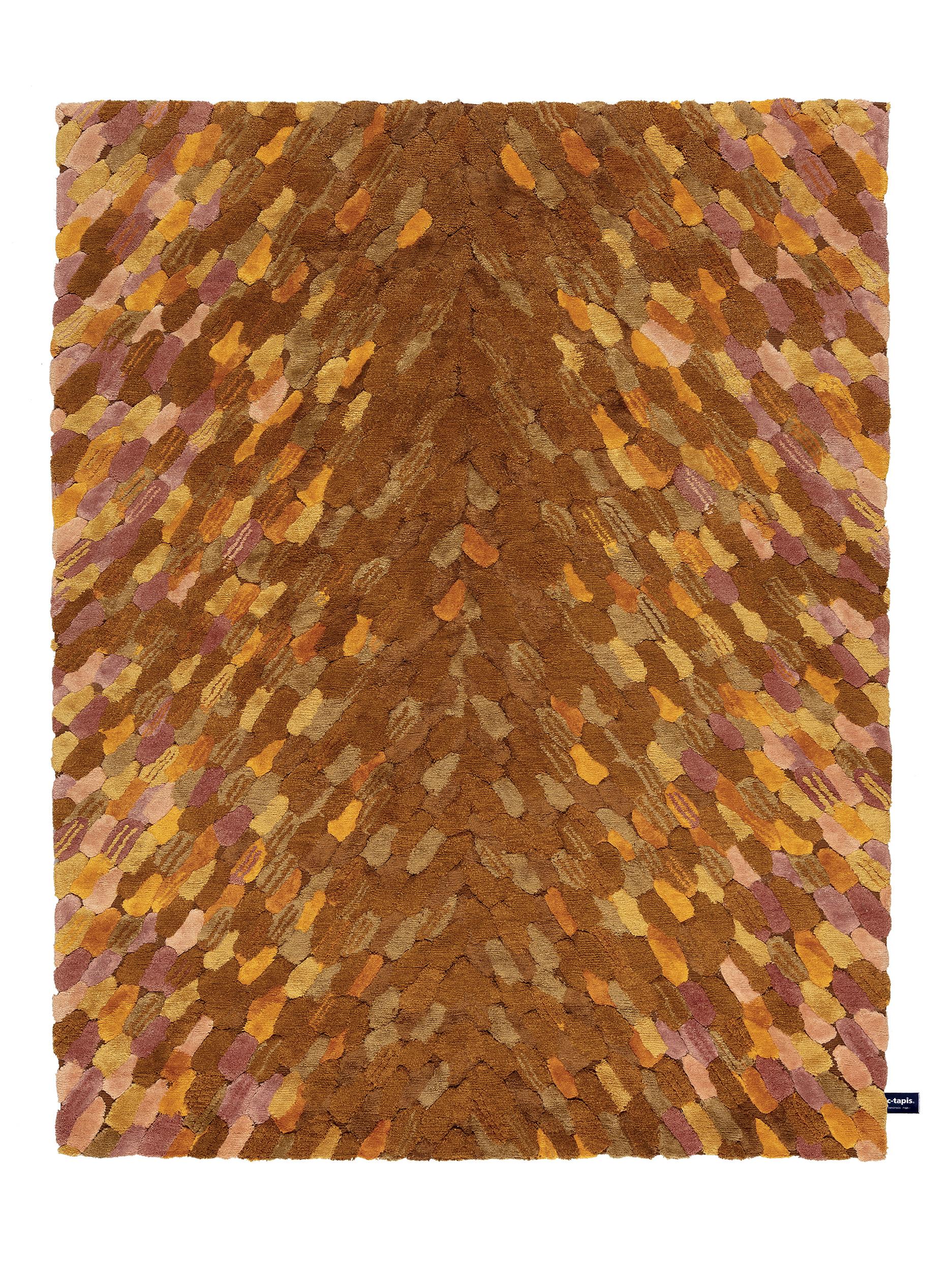 For Sale: Yellow (Amber) cc-tapis Envolee Rug in Pink by Cristina Celestino