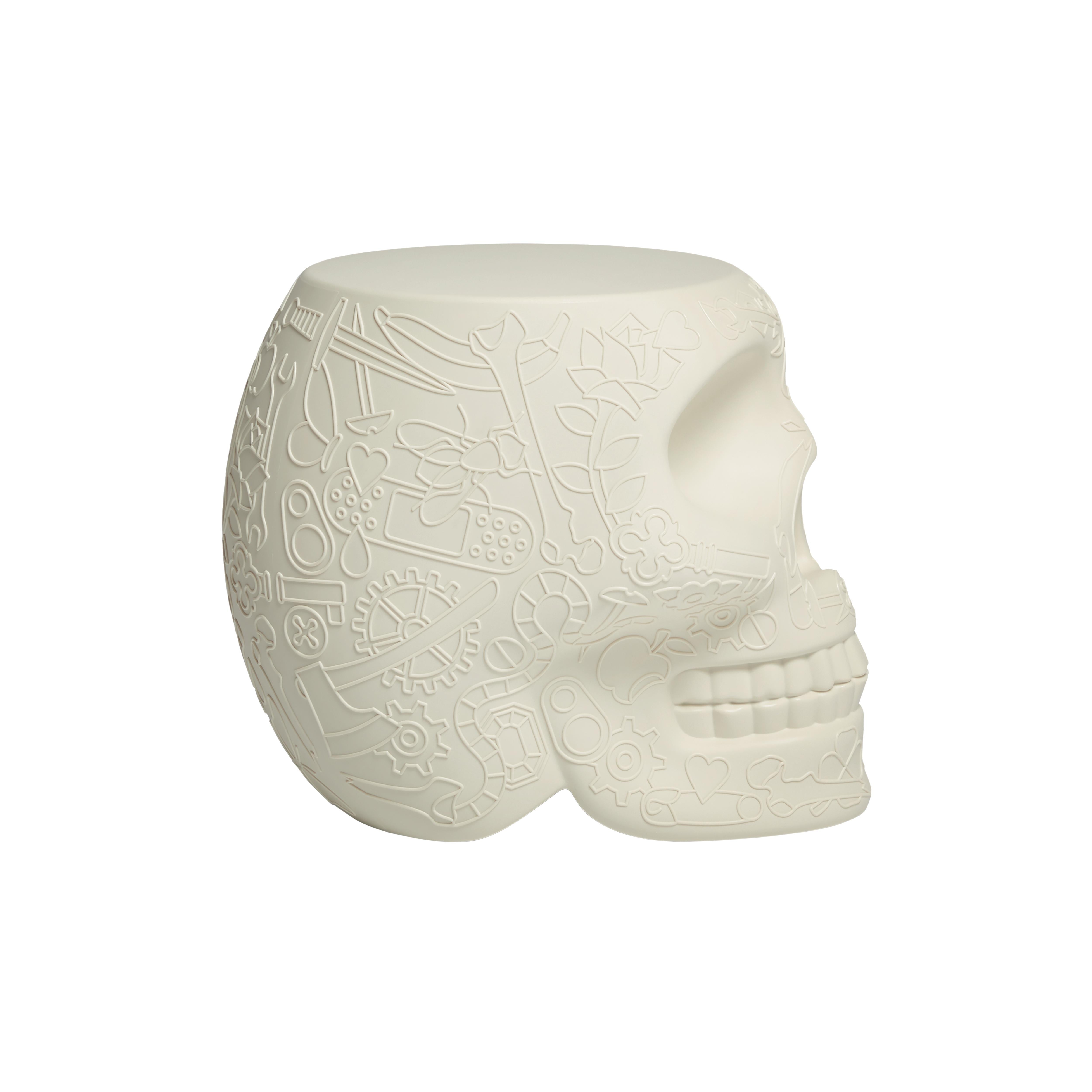 in vendita: White Tavolino sgabello moderno messicano Calavera Skull Black Green Terracotta o White 3