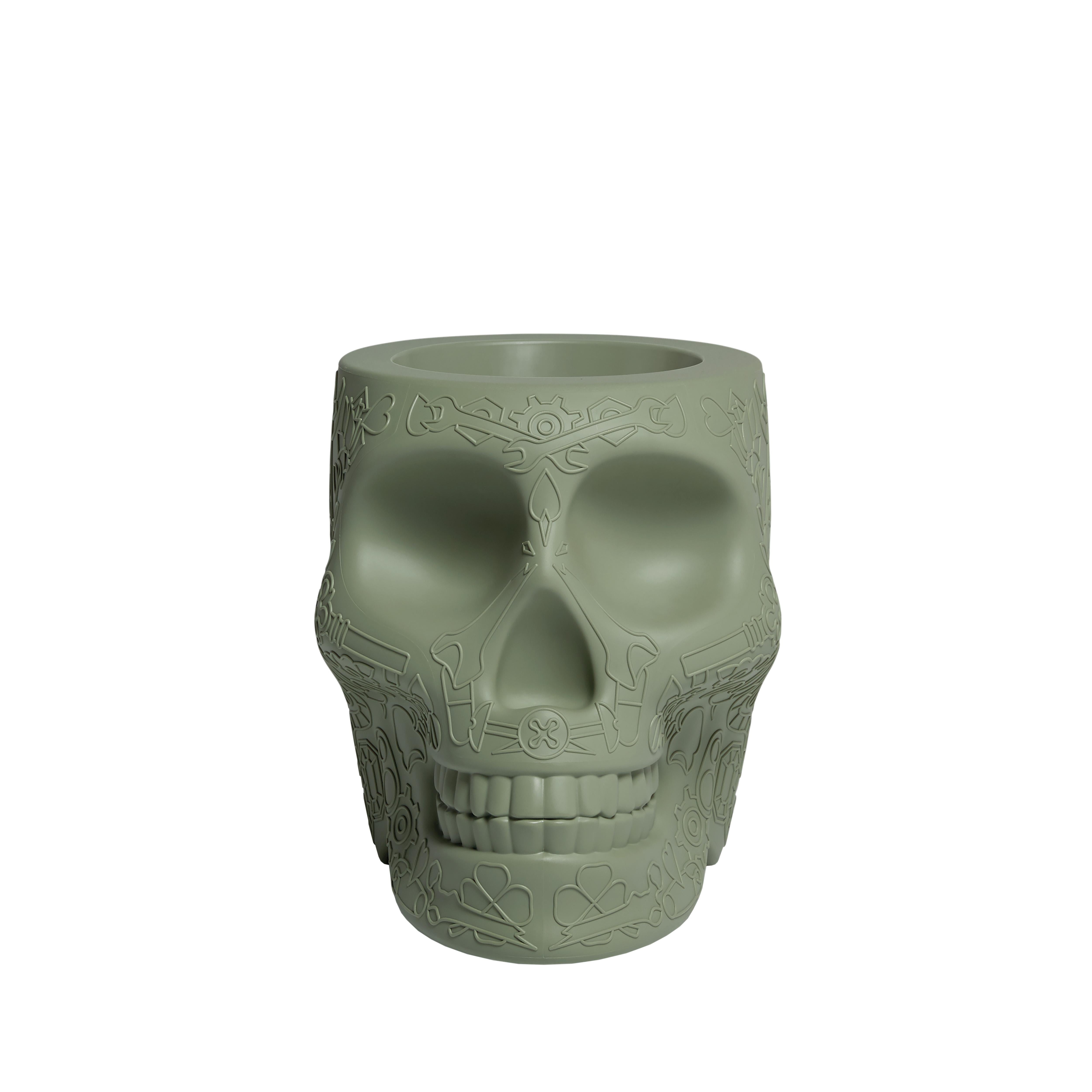 For Sale: Green (Balsam Green) Modern Skull Terracotta Plastic Planter or Champagne Cooler by Studio Job