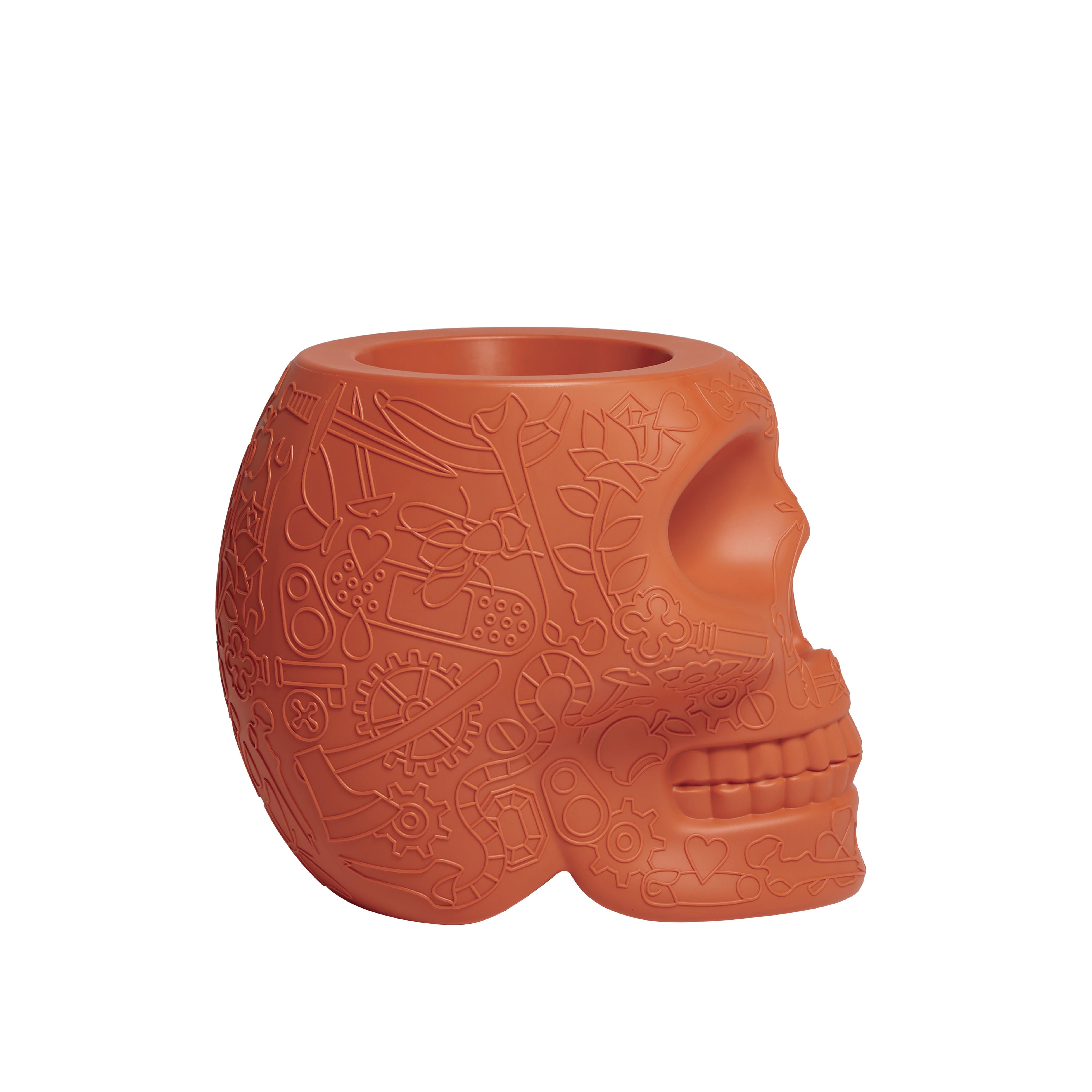 For Sale: Orange (Terracotta) Modern Skull Terracotta Plastic Planter or Champagne Cooler by Studio Job 3