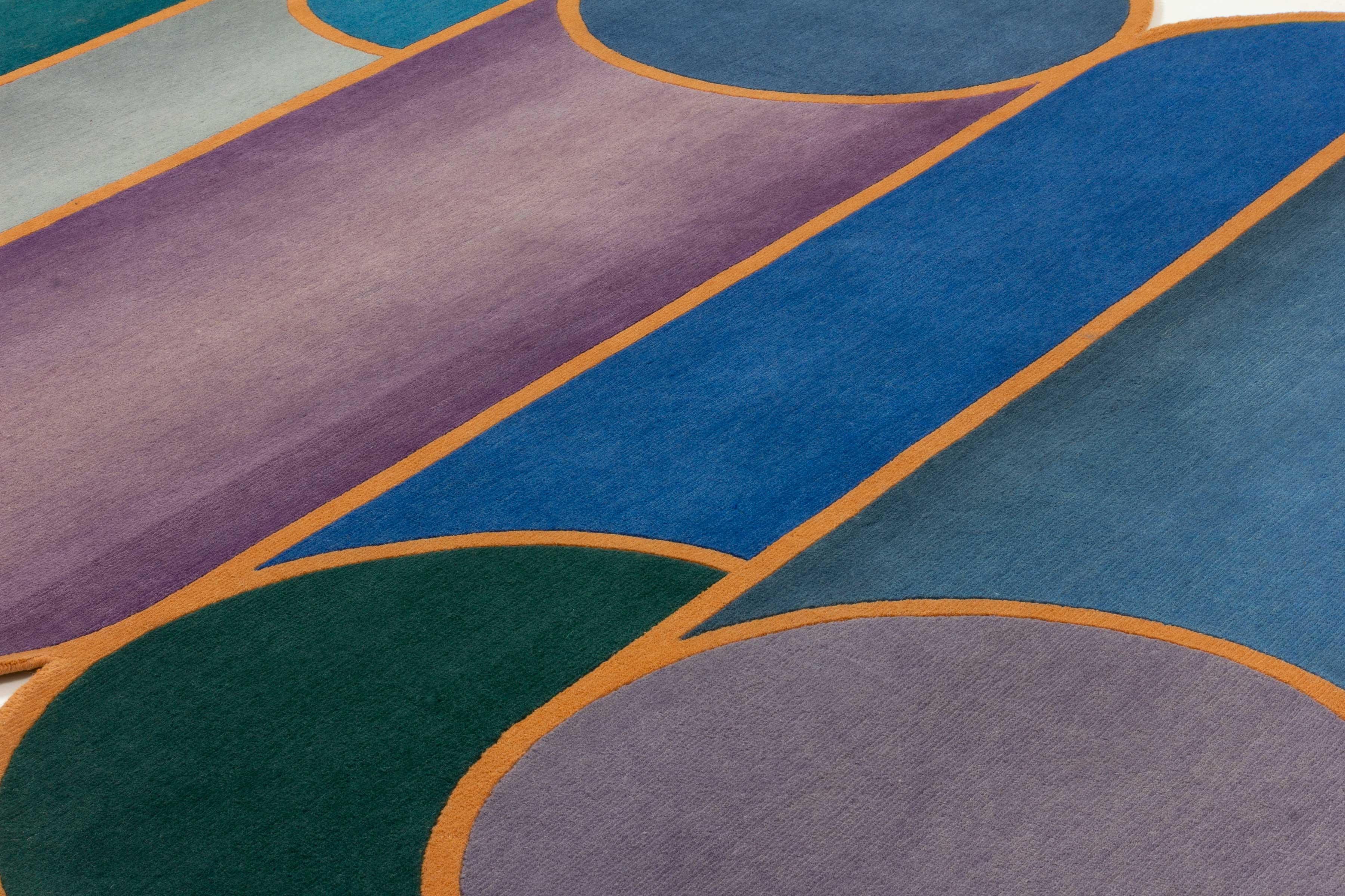 Im Angebot: cc-tapis Rotazioni A Teppich von Patricia Urquiola (Blue) 2