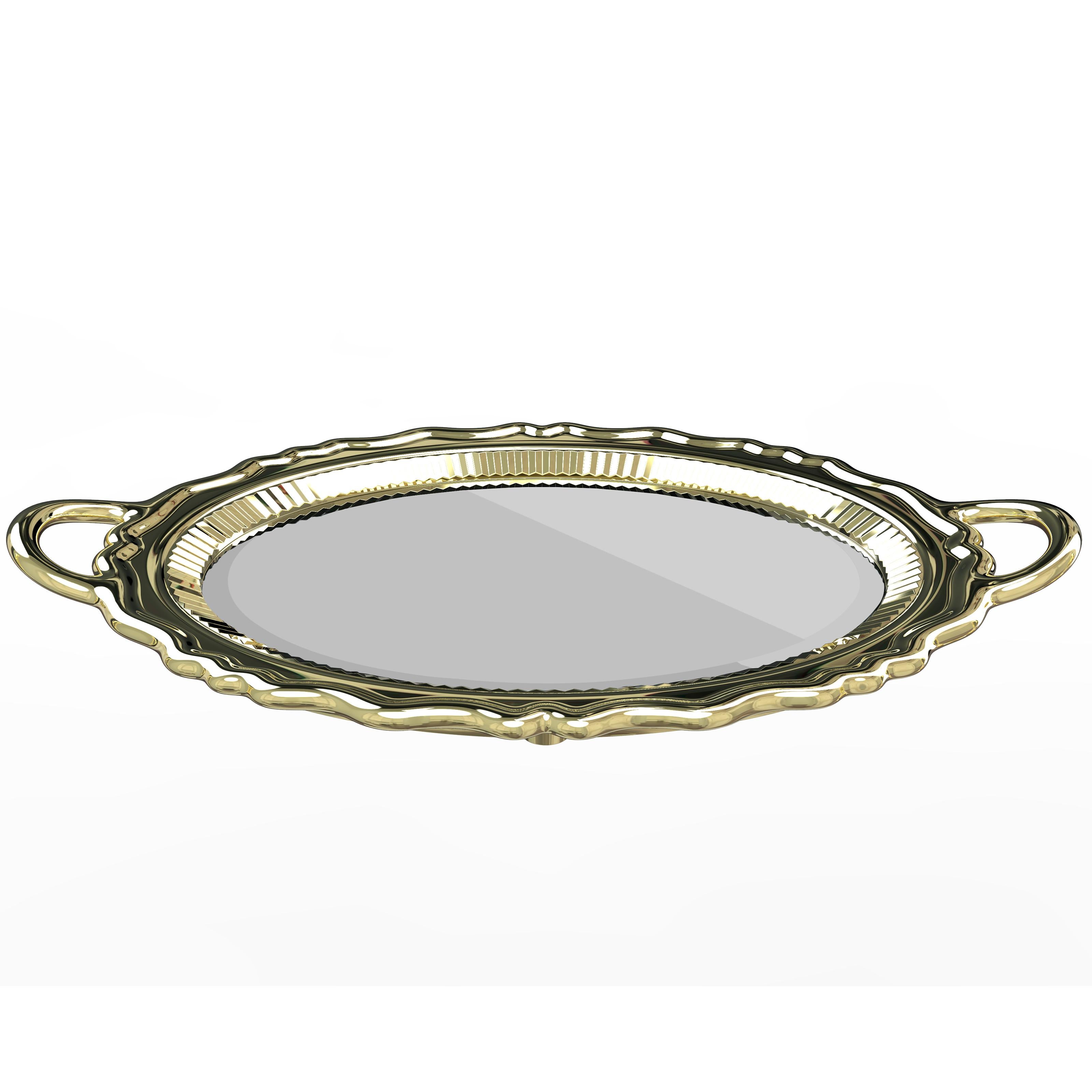 En venta: Espejo moderno de pared dorado o plateado inspirado en el siglo XVII de Studio Job Gold 2
