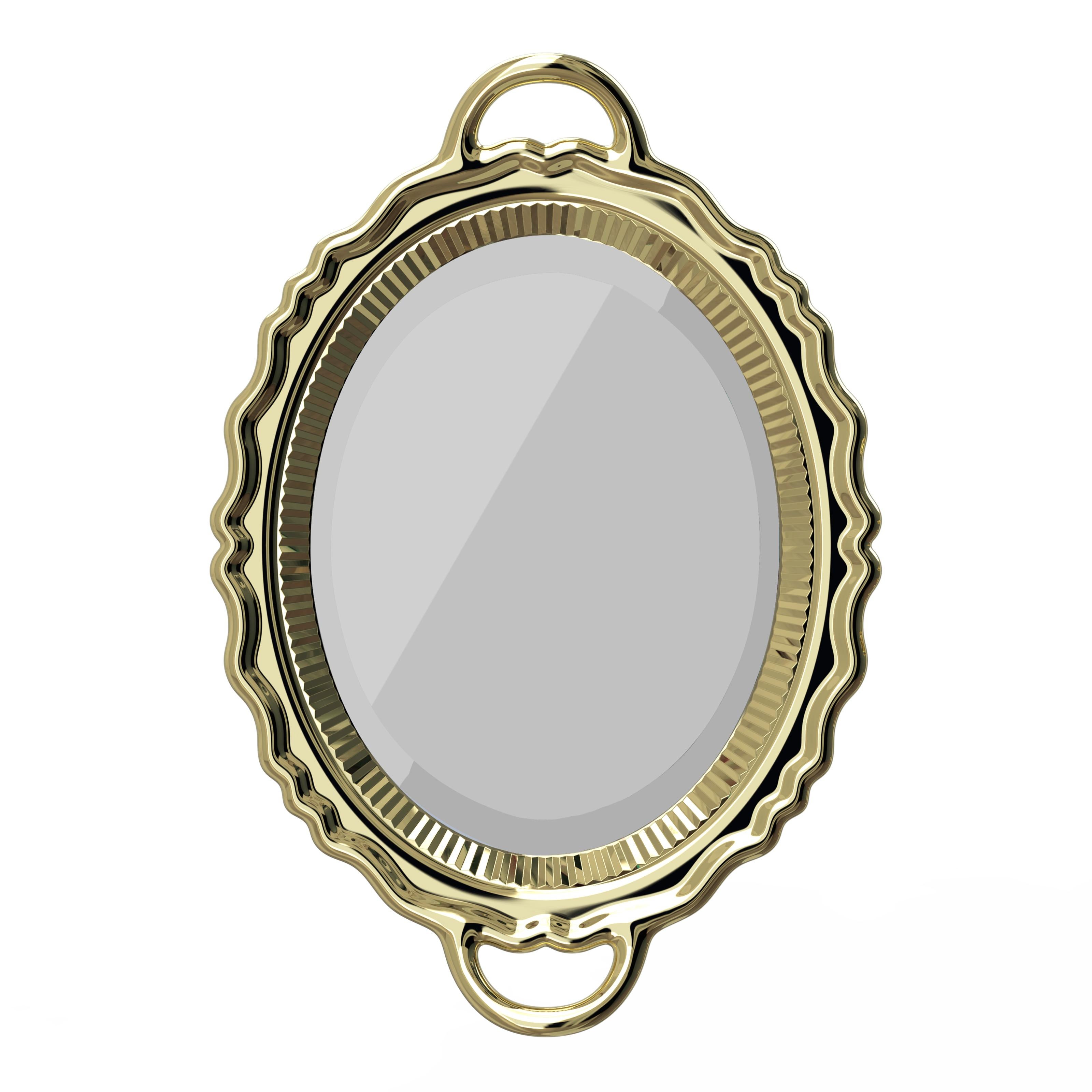 En venta: Espejo moderno de pared dorado o plateado inspirado en el siglo XVII de Studio Job Gold 3