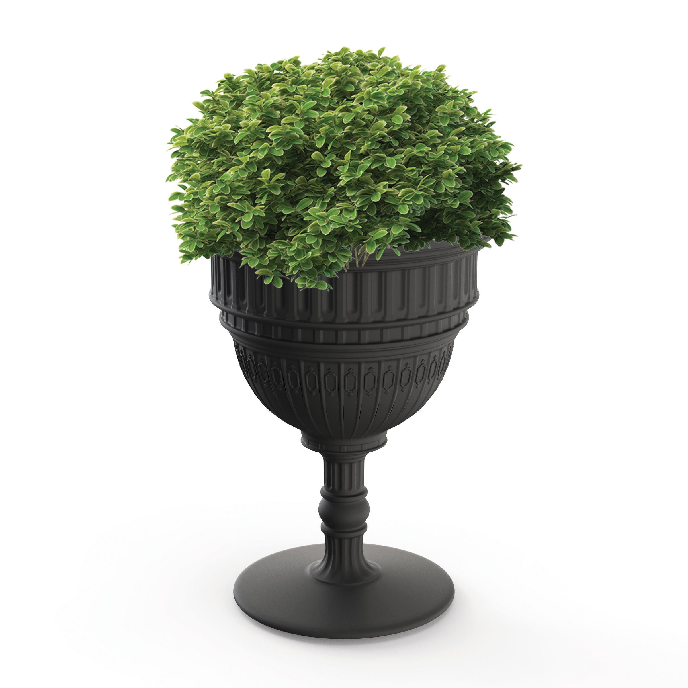 For Sale: Black Modern Black or White Mexican Chinese Inspired Planter or Champagne Cooler 2